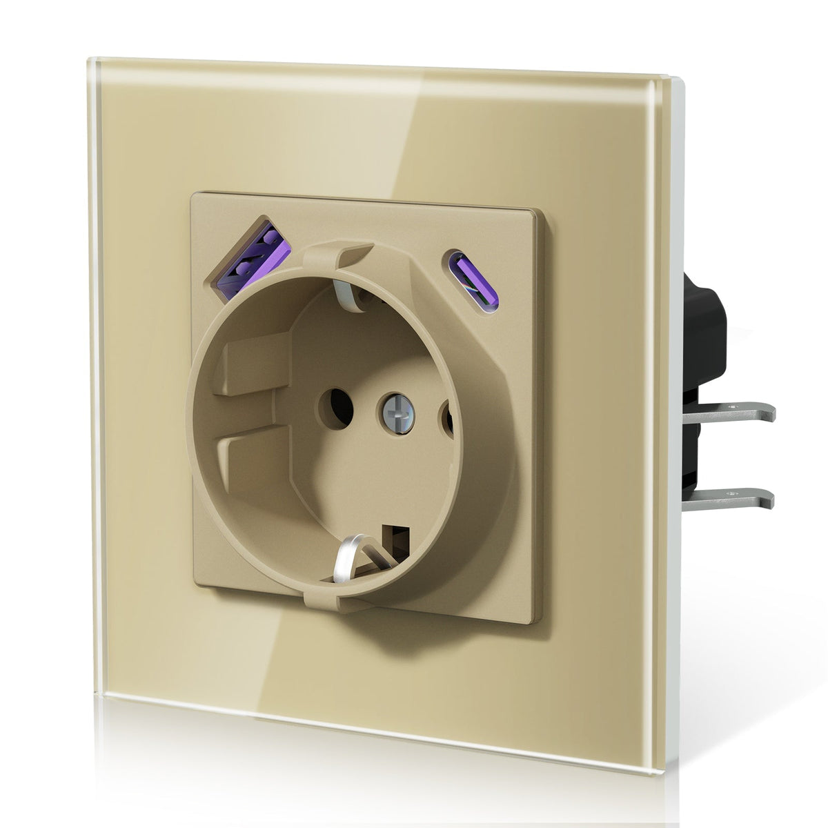 BSEED 20W EU sockets with Fact Charge Type-C USB with Claw technology Power Outlets & Sockets Bseedswitch Gold Single