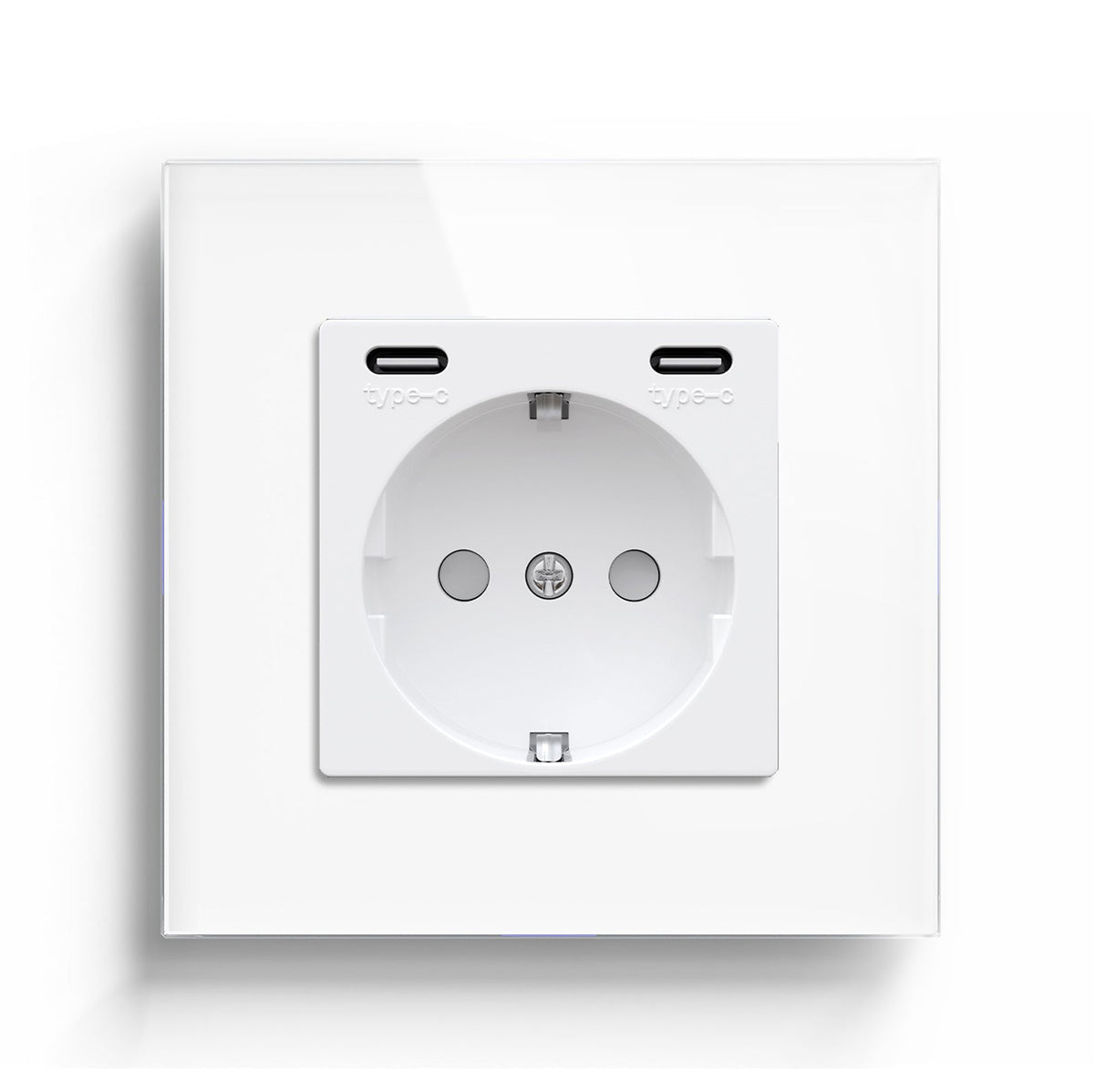 BSEED EU sockets with Double 2.1A Type-C Interface Outlet Wall Socket With Waterproof Power Outlets & Sockets Bseedswitch White Single