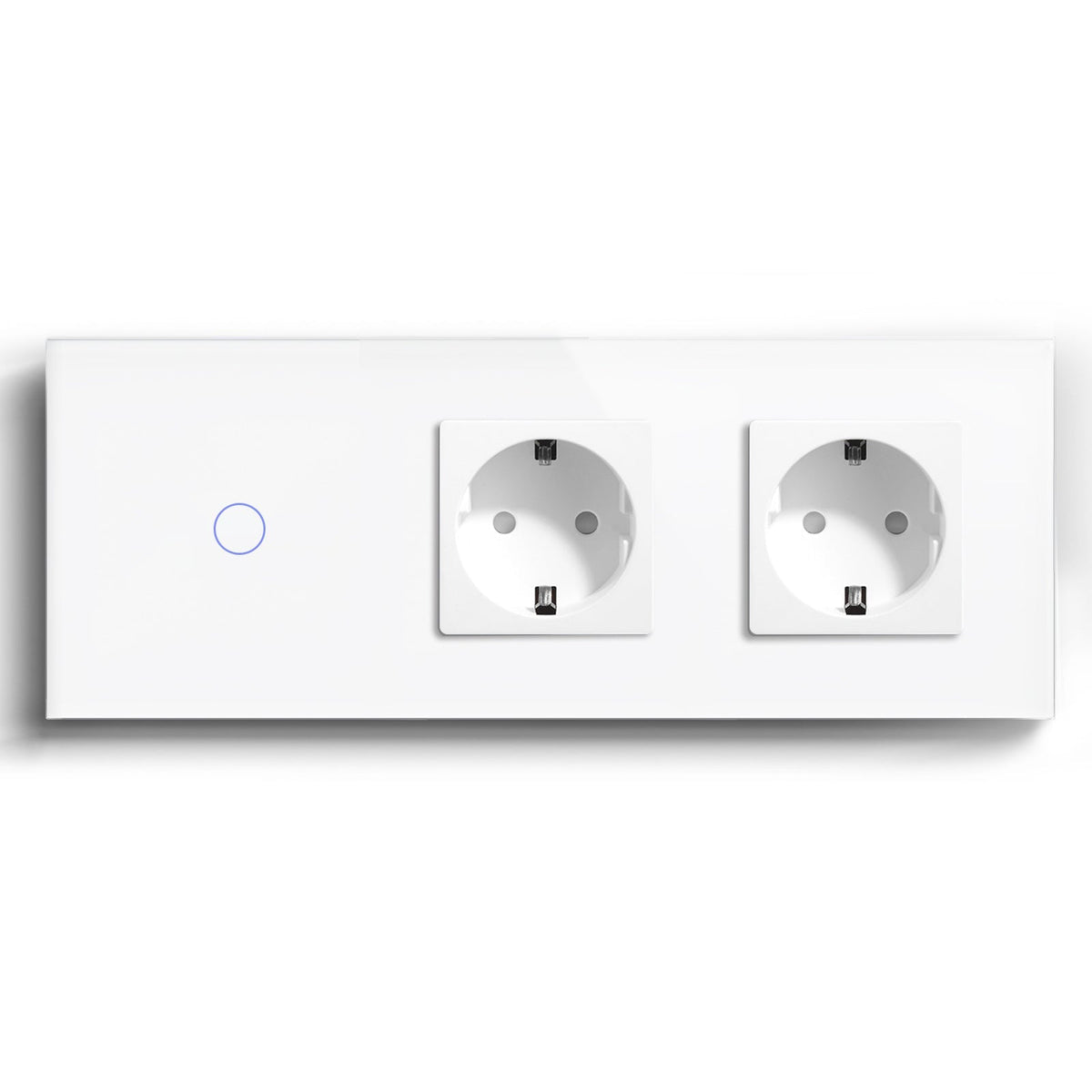 Bseed Smart WiFi 1/2/3 Gang Light Switches Multi Control With Double EU Normal Standard Wall Sockets Light Switches Bseedswitch White 1Gang