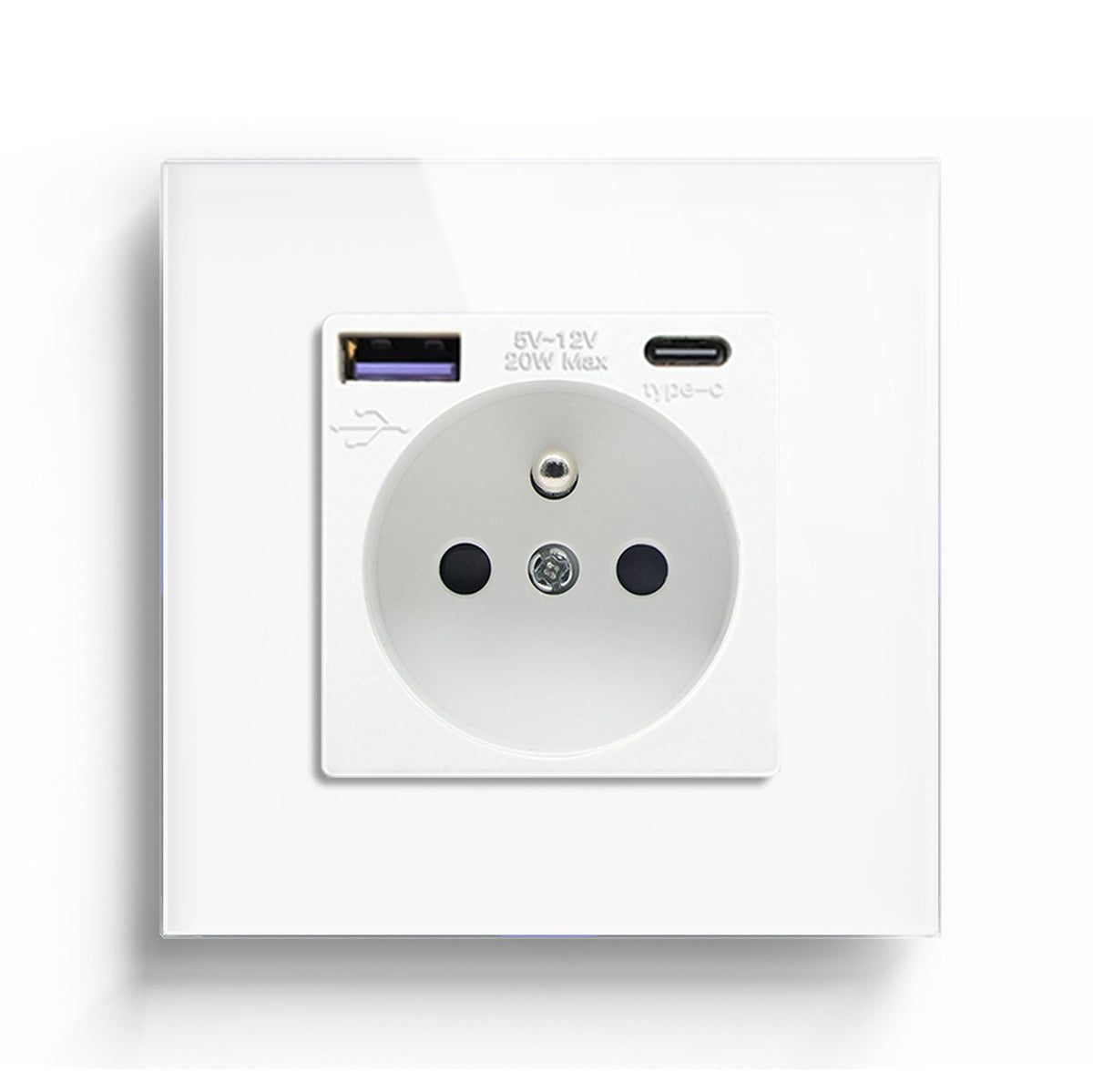 BSEED FR sockets with 20W PD Fast Charge Type-C Interface Outlet Wall Socket Power Outlets & Sockets Bseedswitch White Single