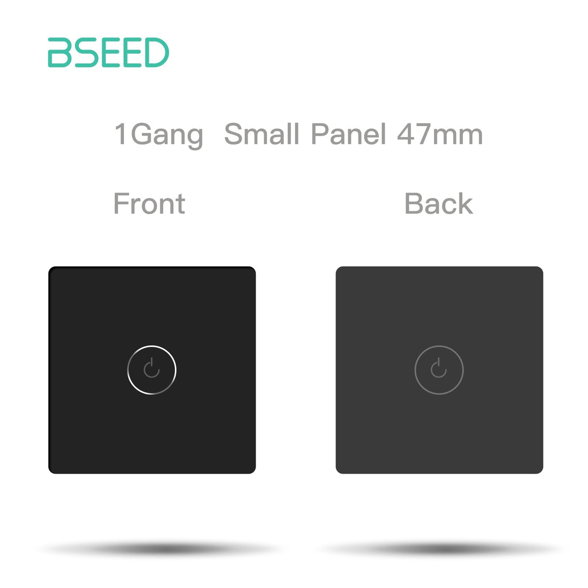 Bseed 47mm Glass Panel Switch DIY Part With Or Without Icon Bseedswitch Black Wifi 1Gang Switch icon Panel