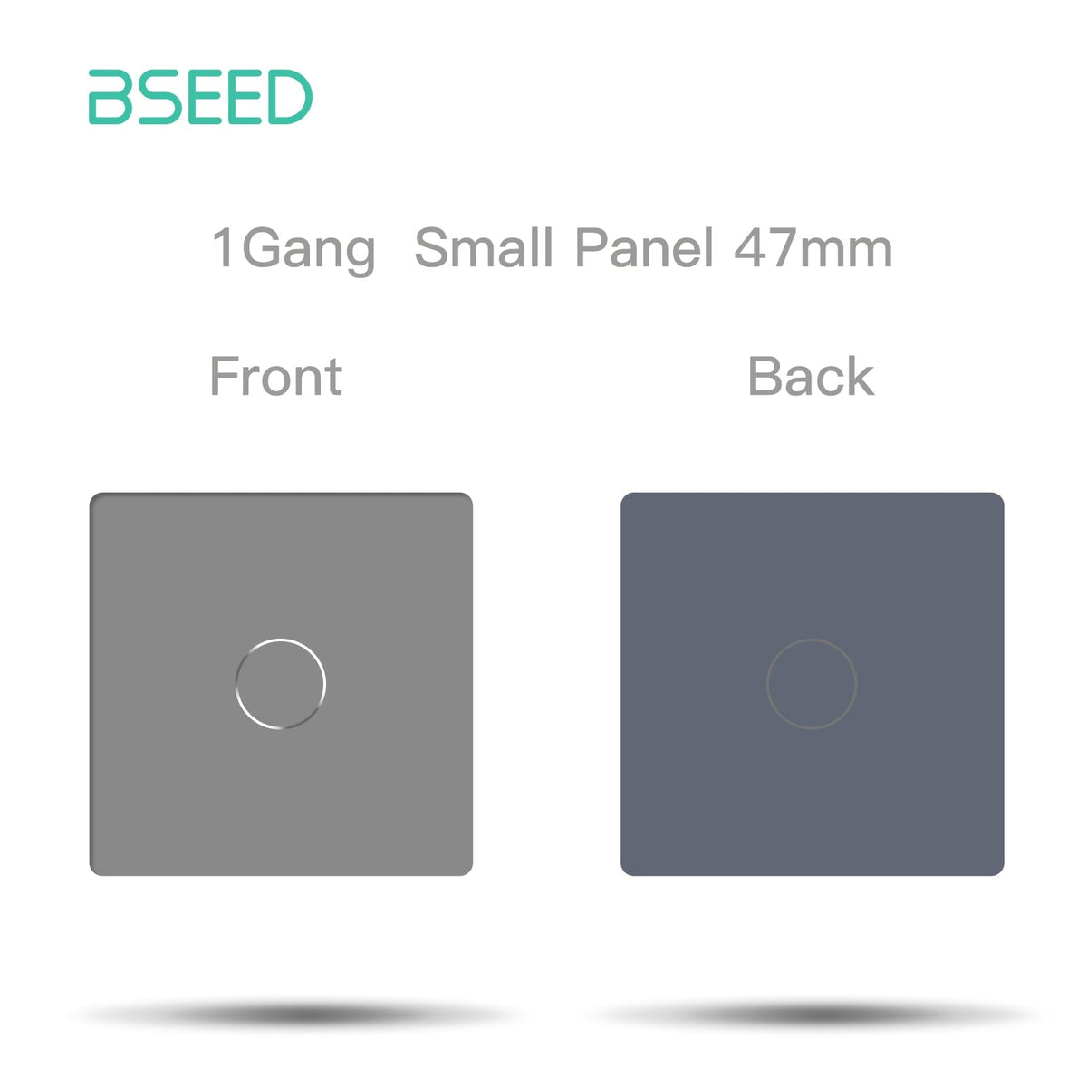 Bseed 47mm Glass Panel Switch DIY Part With Or Without Icon Bseedswitch Grey Touch 1Gang Switch icon Panel