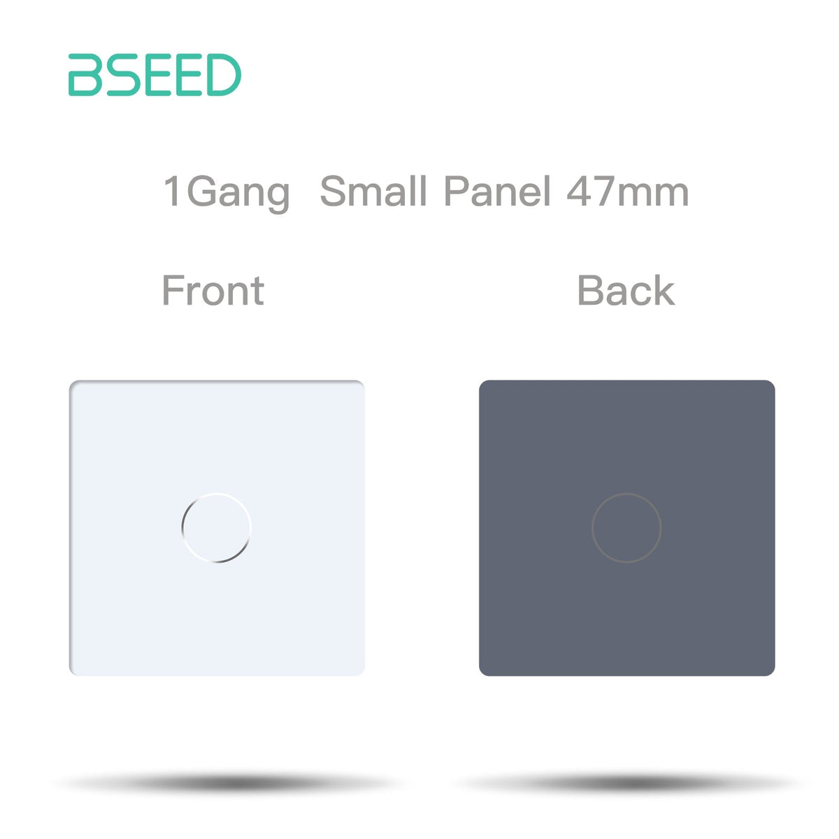 Bseed 47mm Glass Panel Switch DIY Part With Or Without Icon Bseedswitch White Touch 1Gang Switch icon Panel