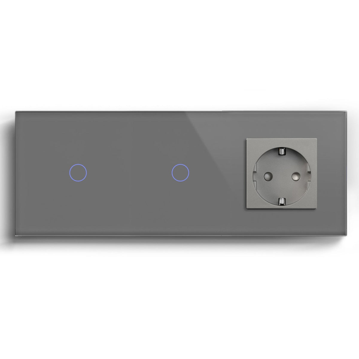 Bseed Smart WiFi Light Switches Multi Control With EU Normal Standard Wall Socket Light Switches Bseedswitch Grey 1Gang + 1Gang + Socket