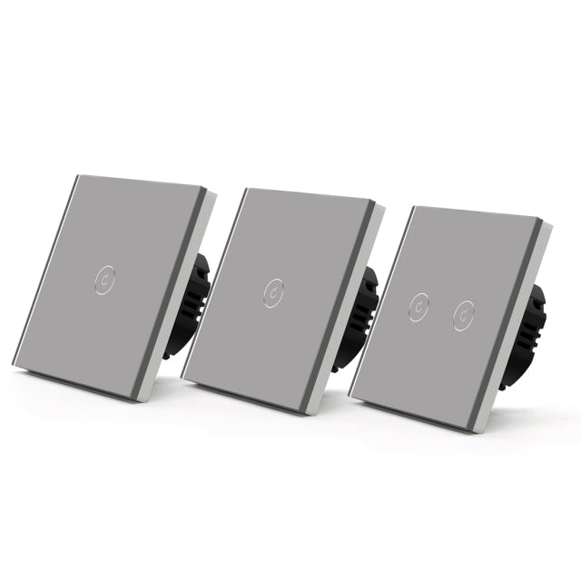 Bseed Smart Wifi Light Switch 1 Gang (With Neutral) Light Switches Bseedswitch Grey 3Pcs/Pack