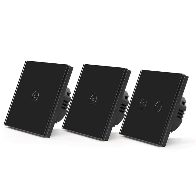 Bseed Smart Wifi Light Switch 1 Gang (With Neutral) Light Switches Bseedswitch Black 3Pcs/Pack