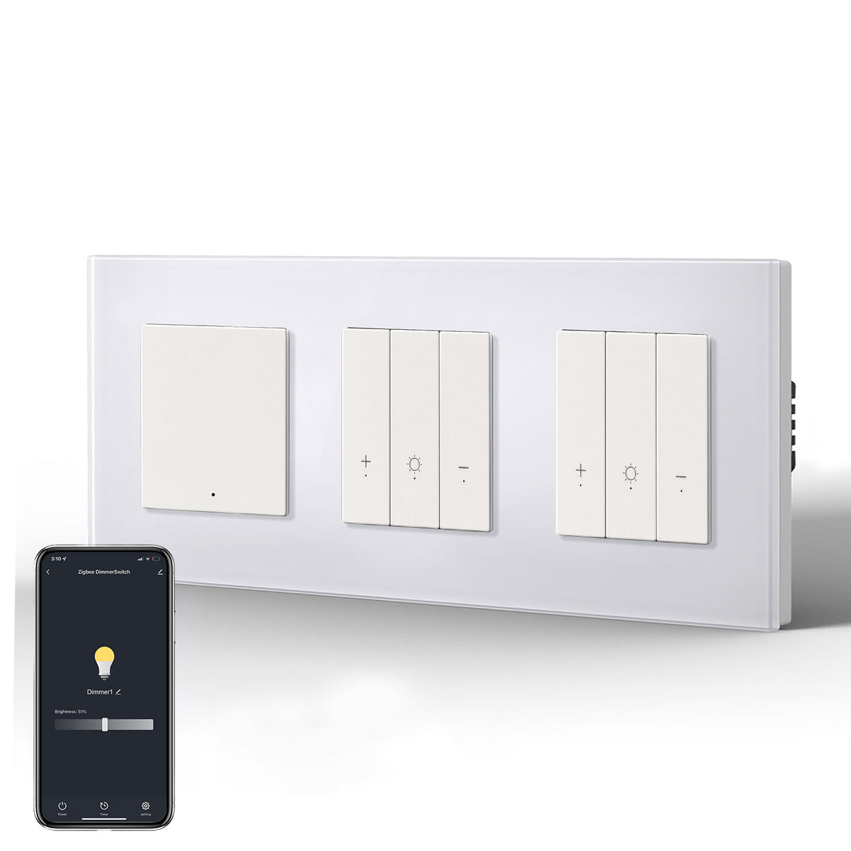 Bseed Echo Smart Wifi Light Switch with Double Dimmer switch Wifi Work With Alex Google Assistant