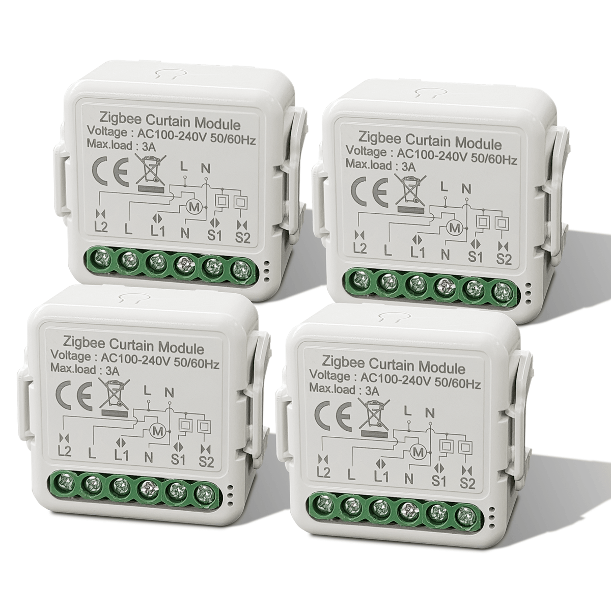 BSEED Smart Zigbee Vorhangschalter-Modul zur Steuerung von Vorhängen, Jalousien und Rollläden. Lichtschalter Bseedswitch 4 Stk./Packung