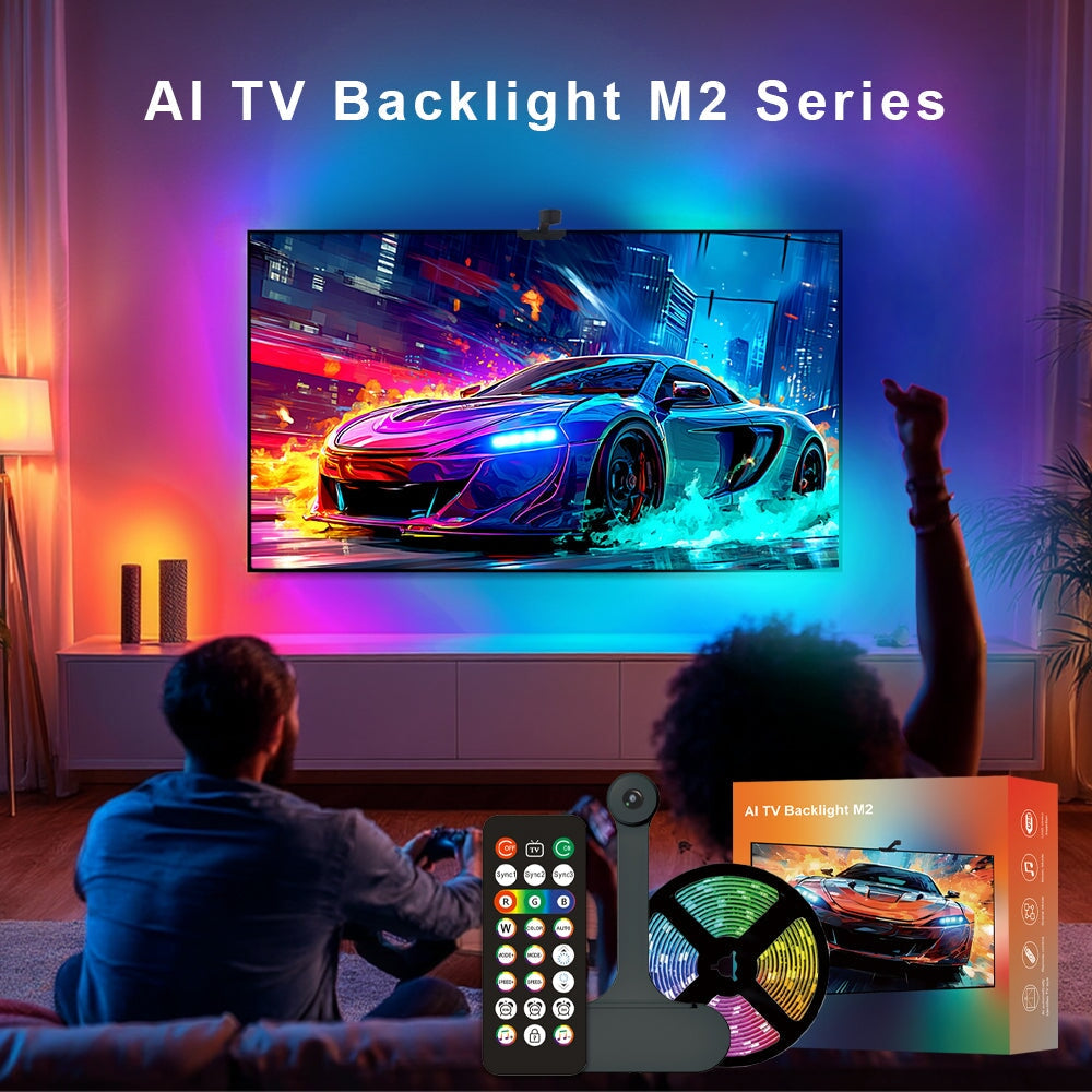 BSEED IP65 slimme wifi bluetooth displaypaneel LED neon tv-lichtstrip met AI-bewakingscameralicht Bseedswitch