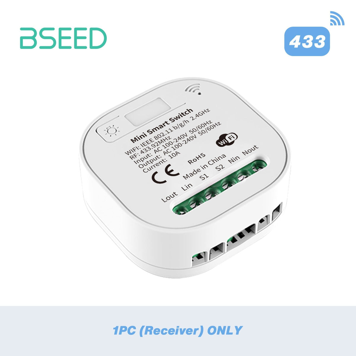 BSEED Smart WiFi RF433 Tuya Wireless Switch Module Push Button Circuit Breaker Light Switches Bseedswitch