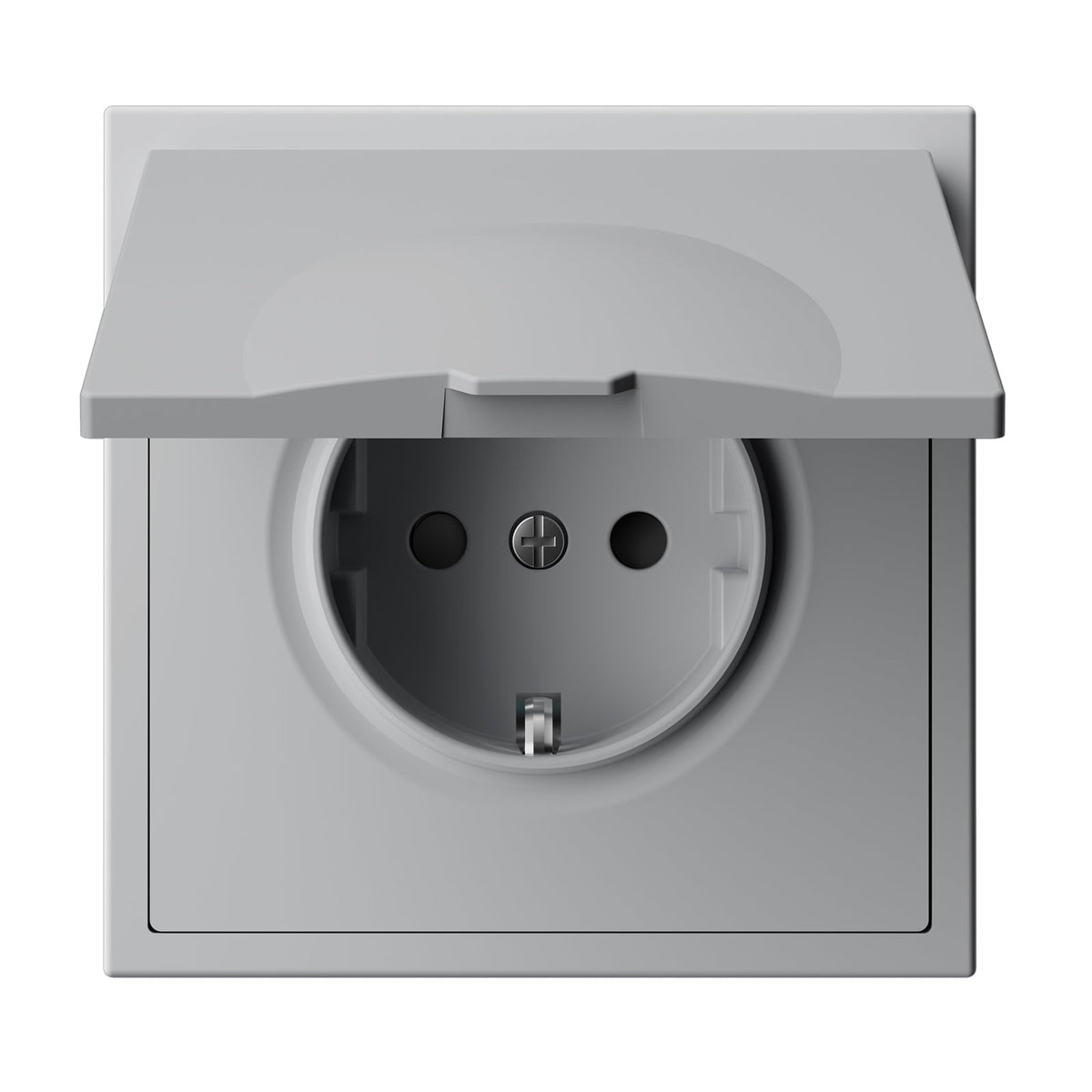 Grand Series EU Wall Sockets with clamping technology With Waterproof Cover plastics Easy Install Socket Power Outlets & Sockets Bseedswitch Stone gray Single