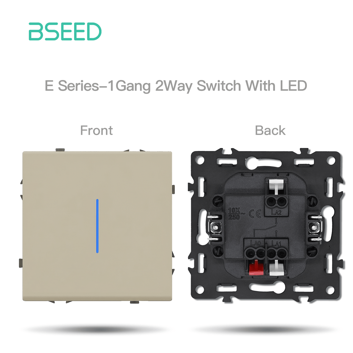 Grand Series DIY Part Customized free combinations Plastic Panels Cashmere color Power Outlets & Sockets Bseedswitch 1 Gang 2Way Switch With Neon