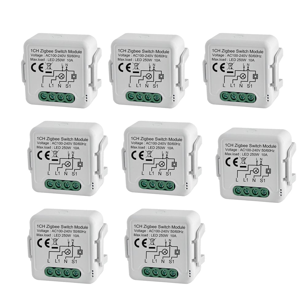 BSEED Smart Zigbee switch module wall Zigbee light switch module Work with Mechanical Switch Light Switches Bseedswitch 1 Gang 8 PCS/Pack