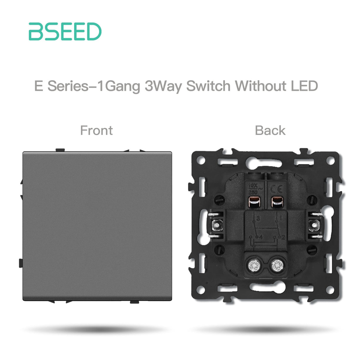 Grand Series DIY Part Customized free combinations Plastic Panels Grey Color Power Outlets & Sockets Bseedswitch 1 Gang 3Way Switch