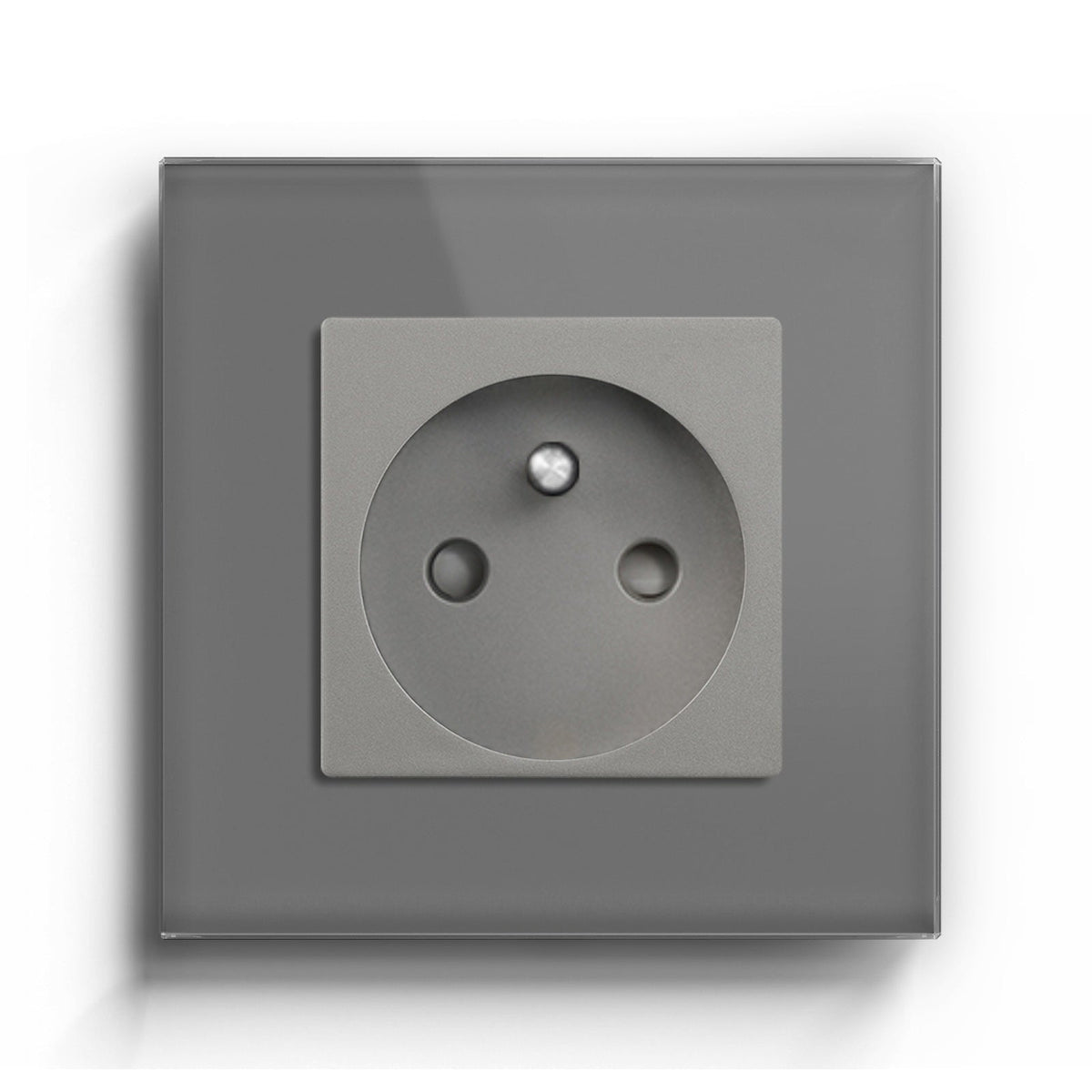 BSEED FR Wall Sockets Power Outlets Kids Protection 16A Wall Plates & Covers Bseedswitch grey Single