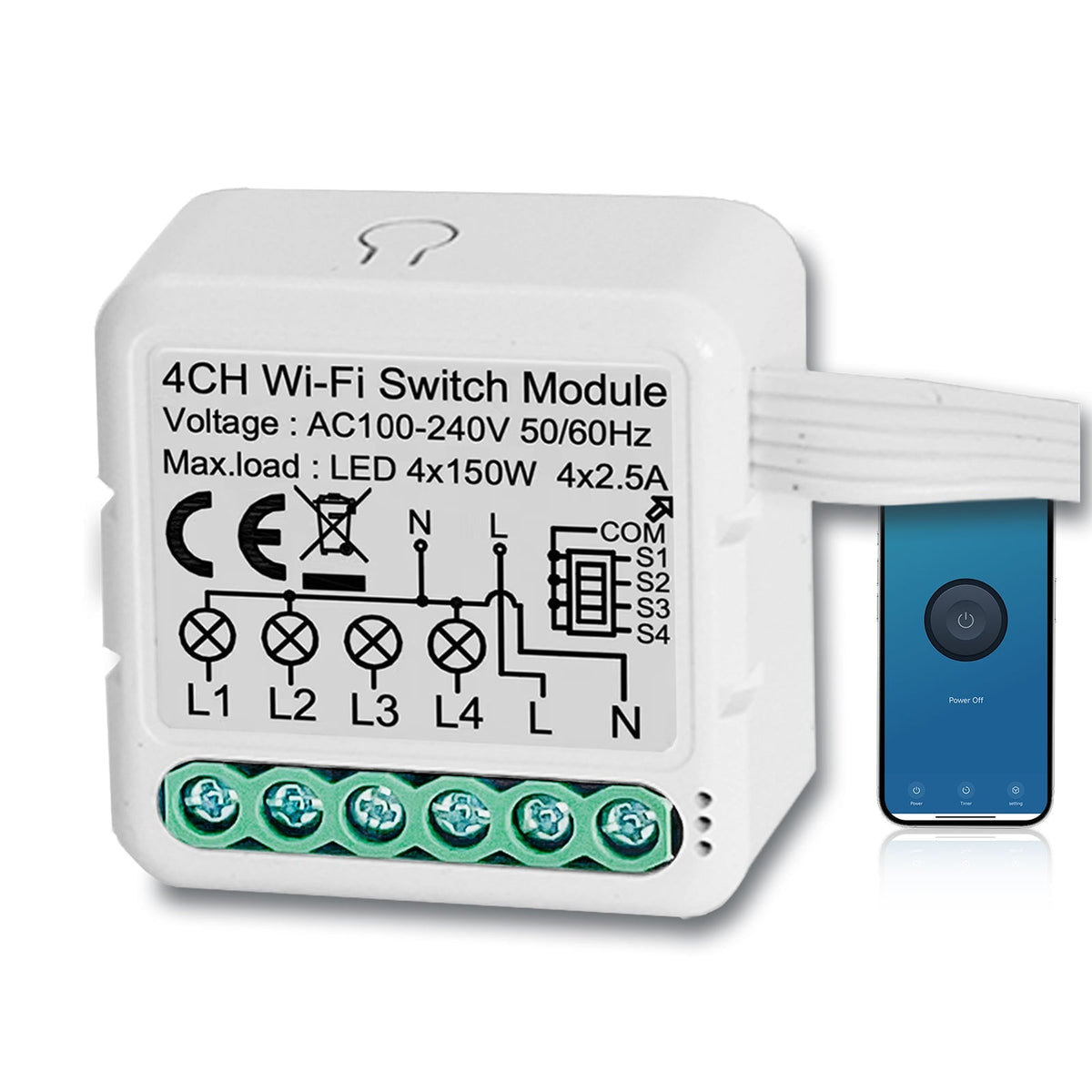 BSEED Smart wifi switch module wall 4Ch WiFi light switch module 4 Gang Light Switch Module (Copy) Light Switches Bseedswitch 1 PCS/Pack