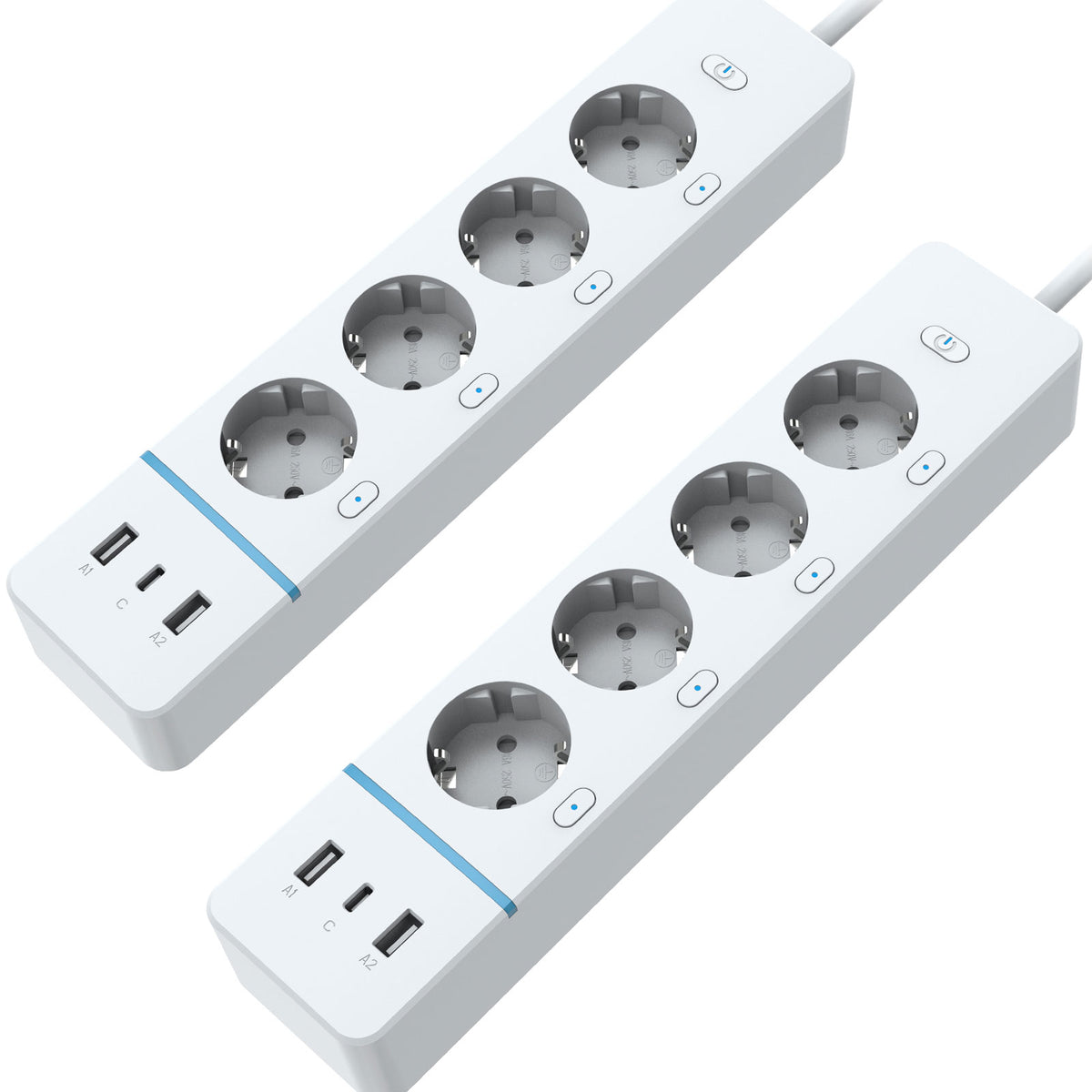 El enchufe WiFi inteligente BSEED con monitoreo de energía USB de 30W y los puertos Type-C funcionan con Alexa y Google