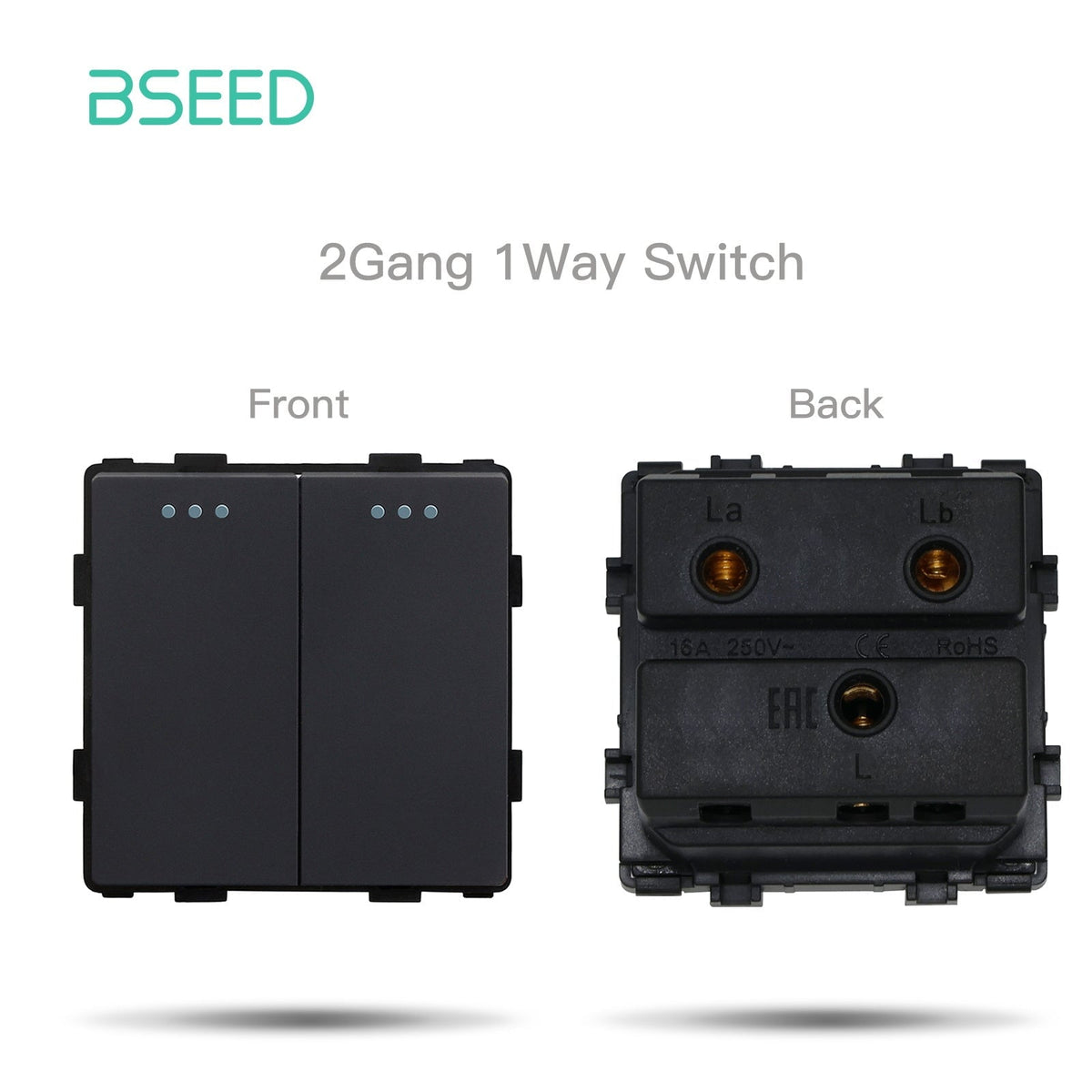 Bseed Crystal Glass Frame Smart Switch Socket Frame USB RJ45 Socket TV Satellite Wall Plug Function Parts DIY Free Combination Black Color Power Outlets & Sockets Bseedswitch Mechanical 2 Gang 1 Way