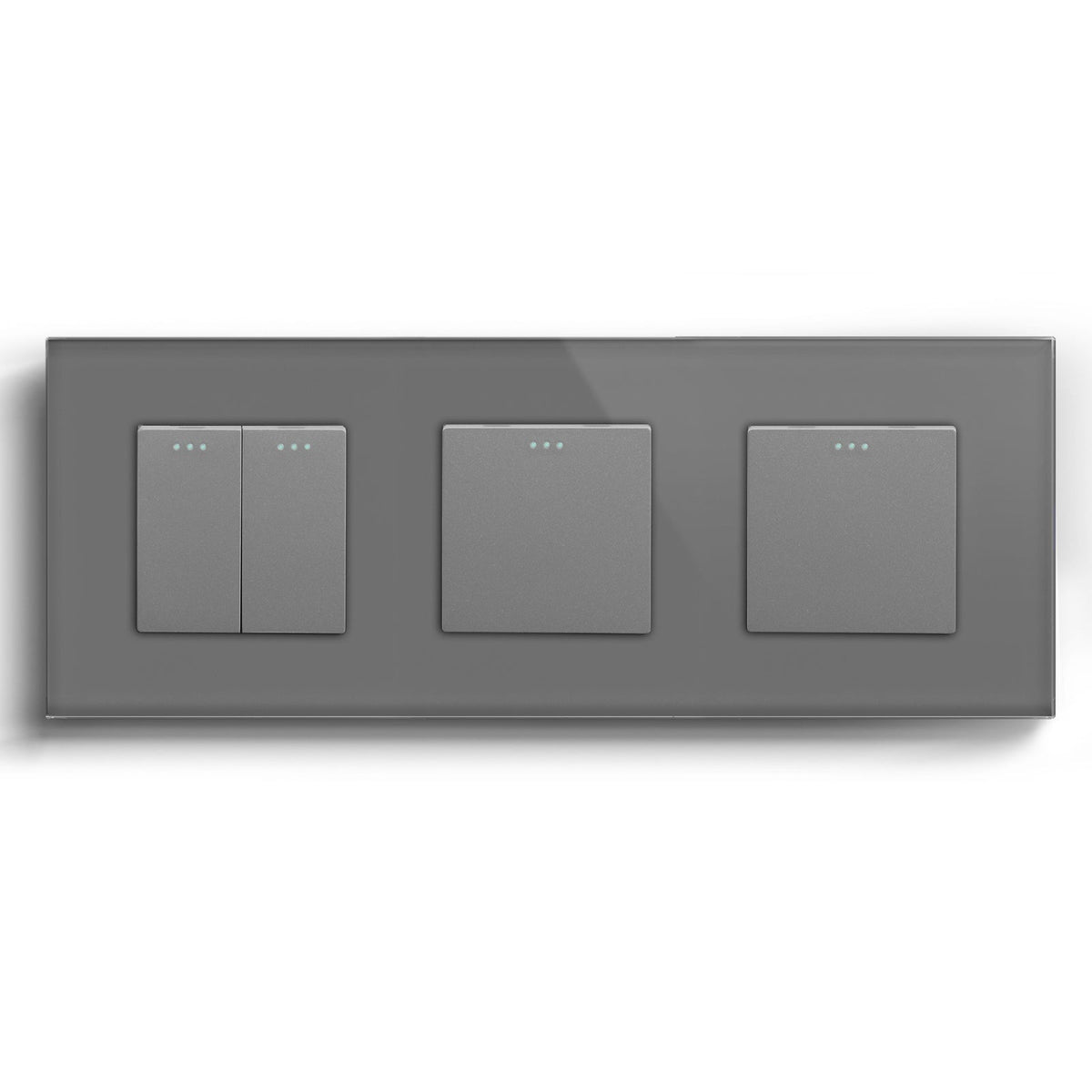 Bseed Mechanical Button Light Switch 1way Switch 228mm Light Switches Bseedswitch Grey 2Gang+1Gang+1Gang