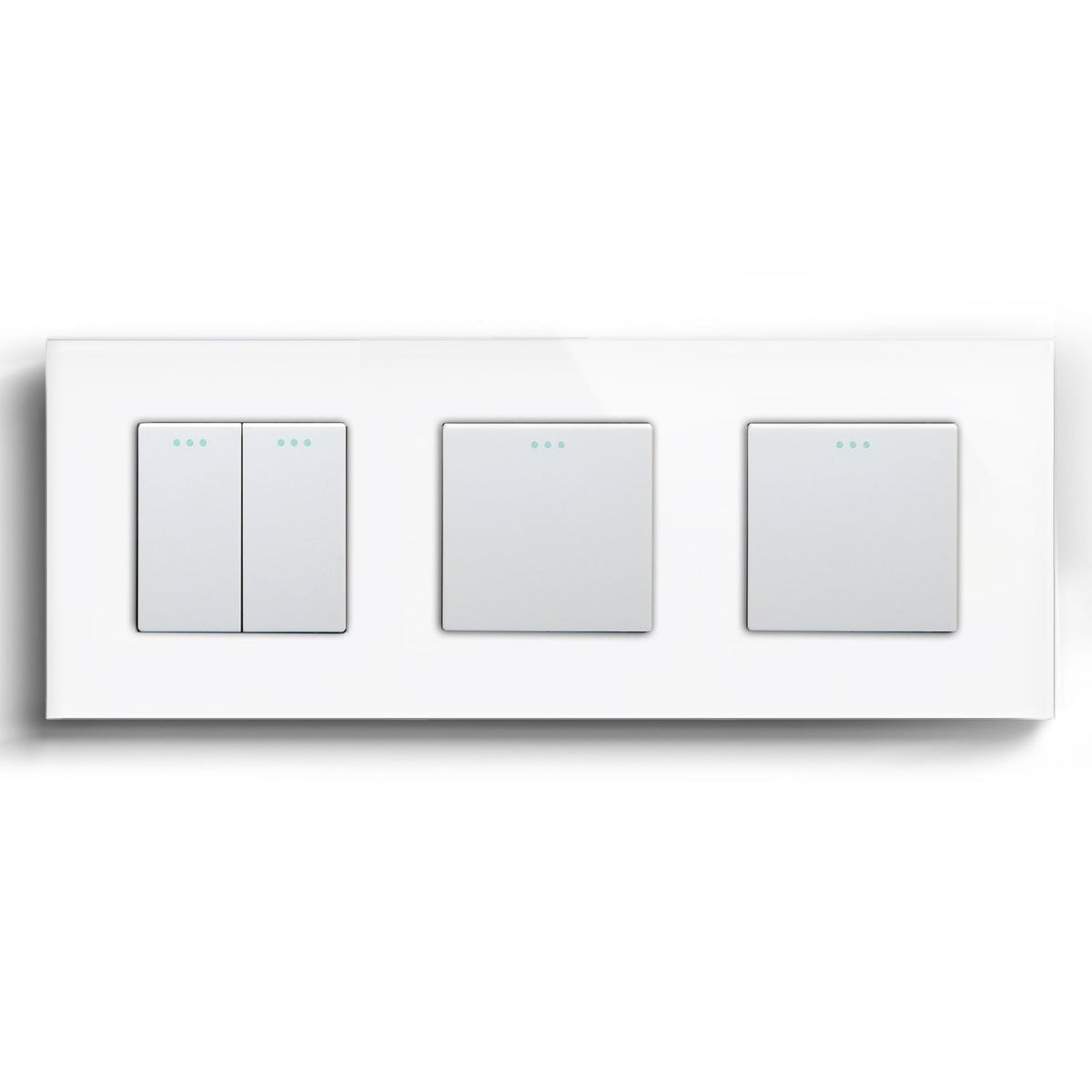 Bseed Mechanical Button Light Switch 1way Switch 228mm Light Switches Bseedswitch White 2Gang+1Gang+1Gang