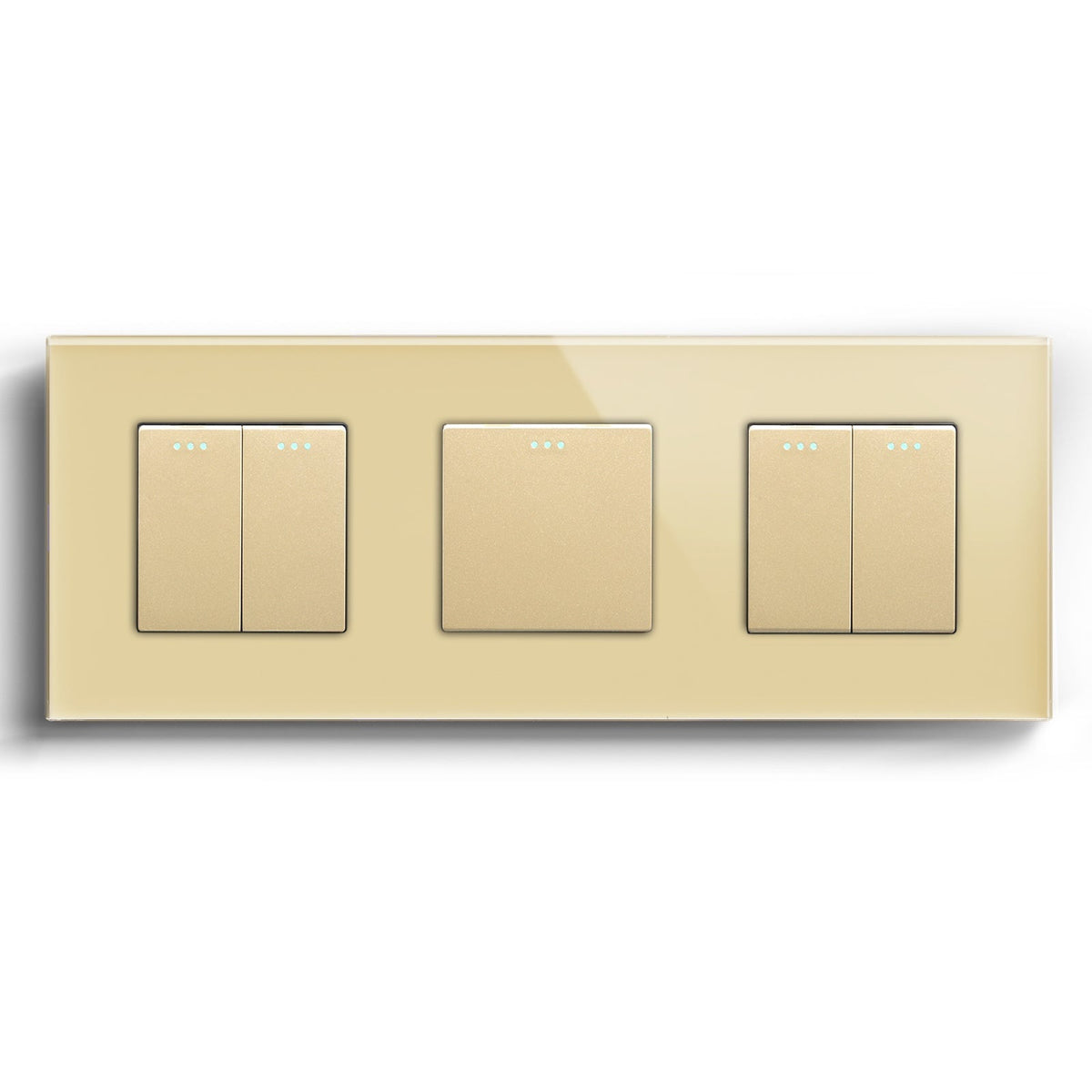 Bseed Mechanical Button Light Switch 1way Switch 228mm Light Switches Bseedswitch Gold 2Gang+1Gang+2Gang