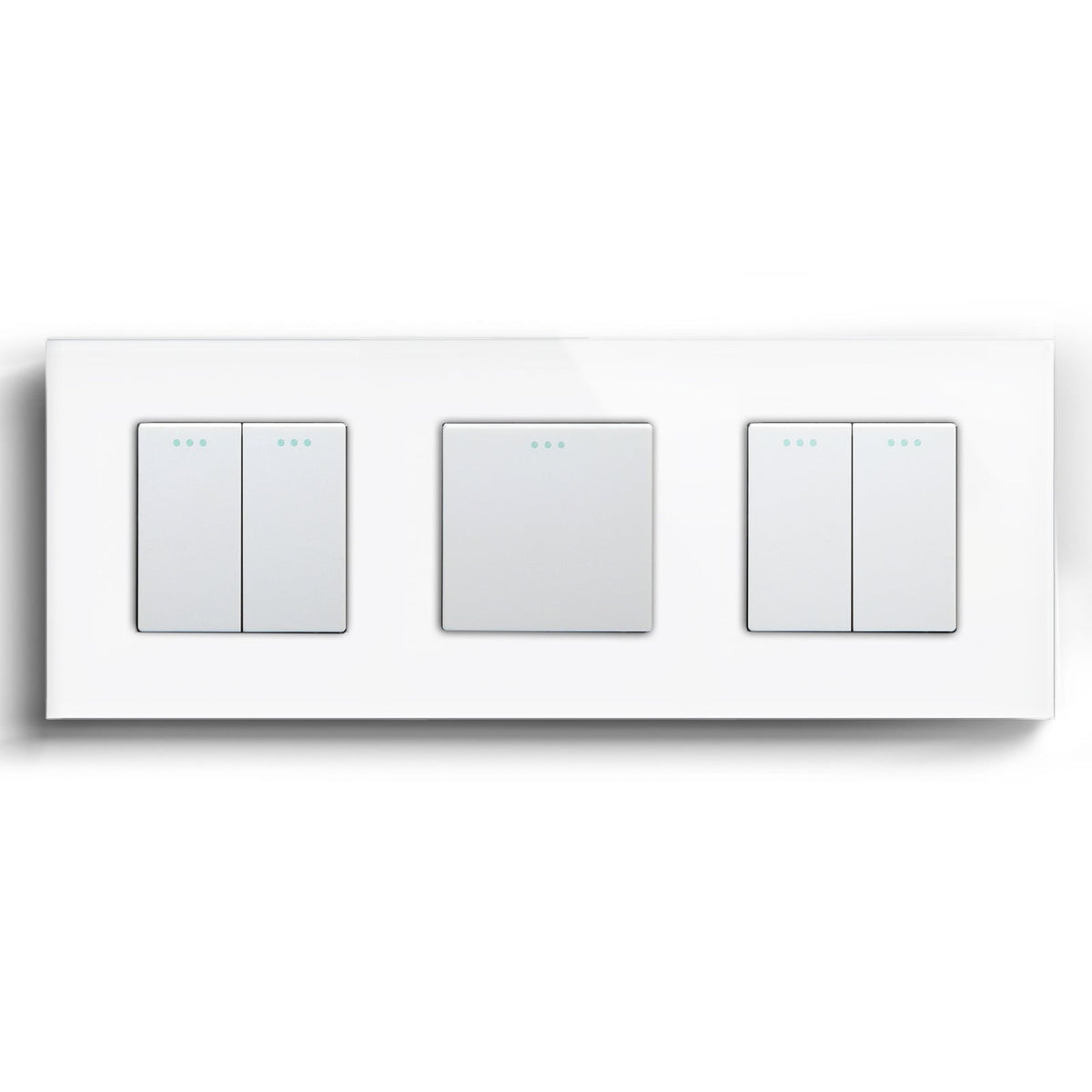 Bseed Mechanical Button Light Switch 1way Switch 228mm Light Switches Bseedswitch White 2Gang+1Gang+2Gang