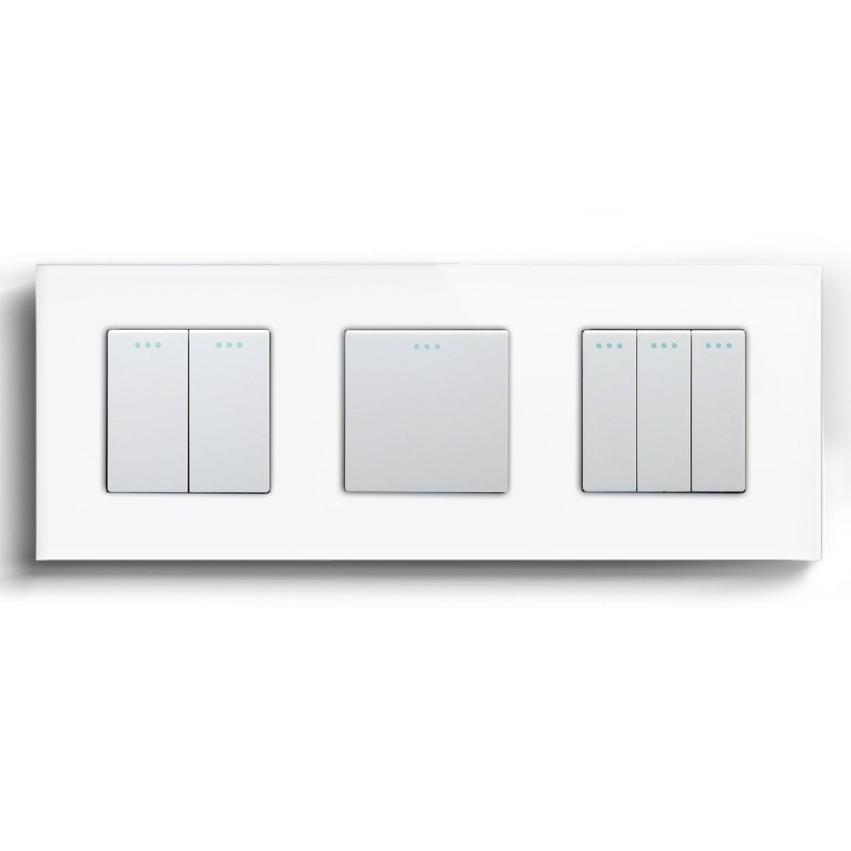 Bseed Mechanical Button Light Switch 1way Switch 228mm Light Switches Bseedswitch White 2Gang+1Gang+3Gang