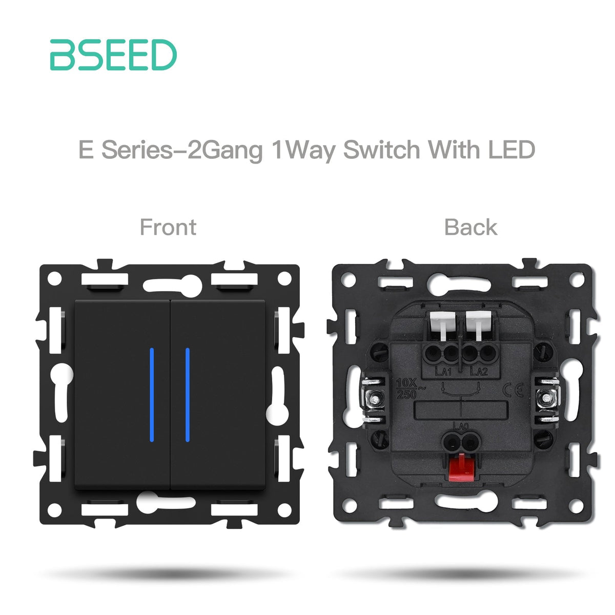 BSEED DIY Part Customized Free Combinations Mechanical Switch Socket Insert Black Color Crystal Glass Panel Light Switches Bseedswitch 2 Gang 1 Way Switch With Neon