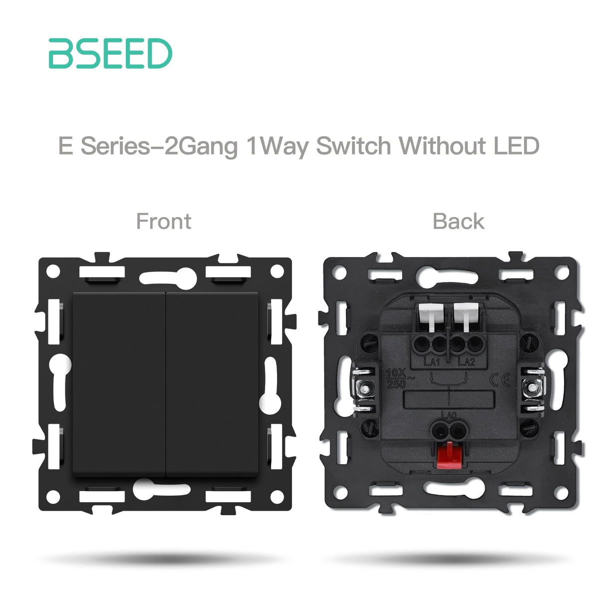 BSEED DIY Part Customized Free Combinations Mechanical Switch Socket Insert Black Color Crystal Glass Panel Light Switches Bseedswitch 2 Gang 1 Way Switch