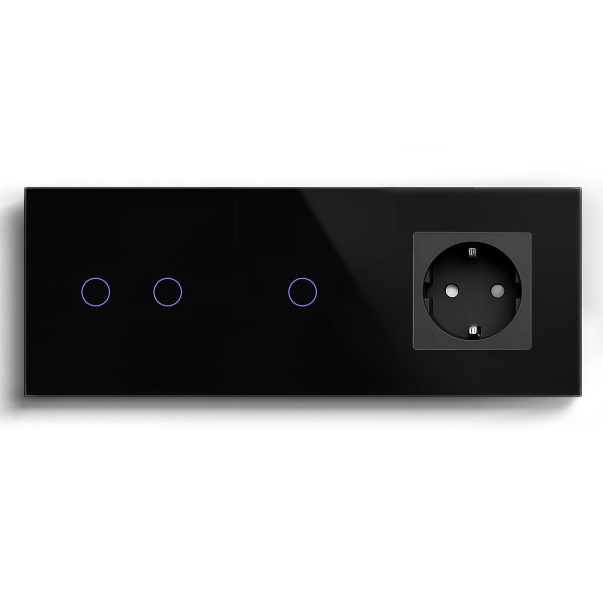 Bseed Double Zigbee Touch 1/2/3 Gang Light Switches Single Live Line Multi Control With EU Standard Not Smart Wall Sockets Light Switches Bseedswitch Black 2gang+1gang +socket