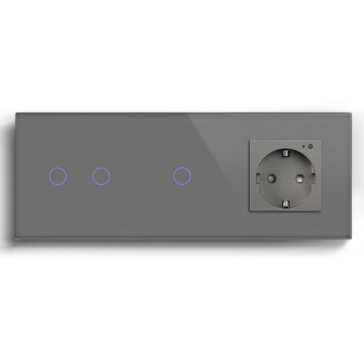 Bseed WiFi Light Switches Multi Control With Wifi EU Normal Standard Wall Socket Light Switches Bseedswitch Grey 2Gang + 1Gang + Socket
