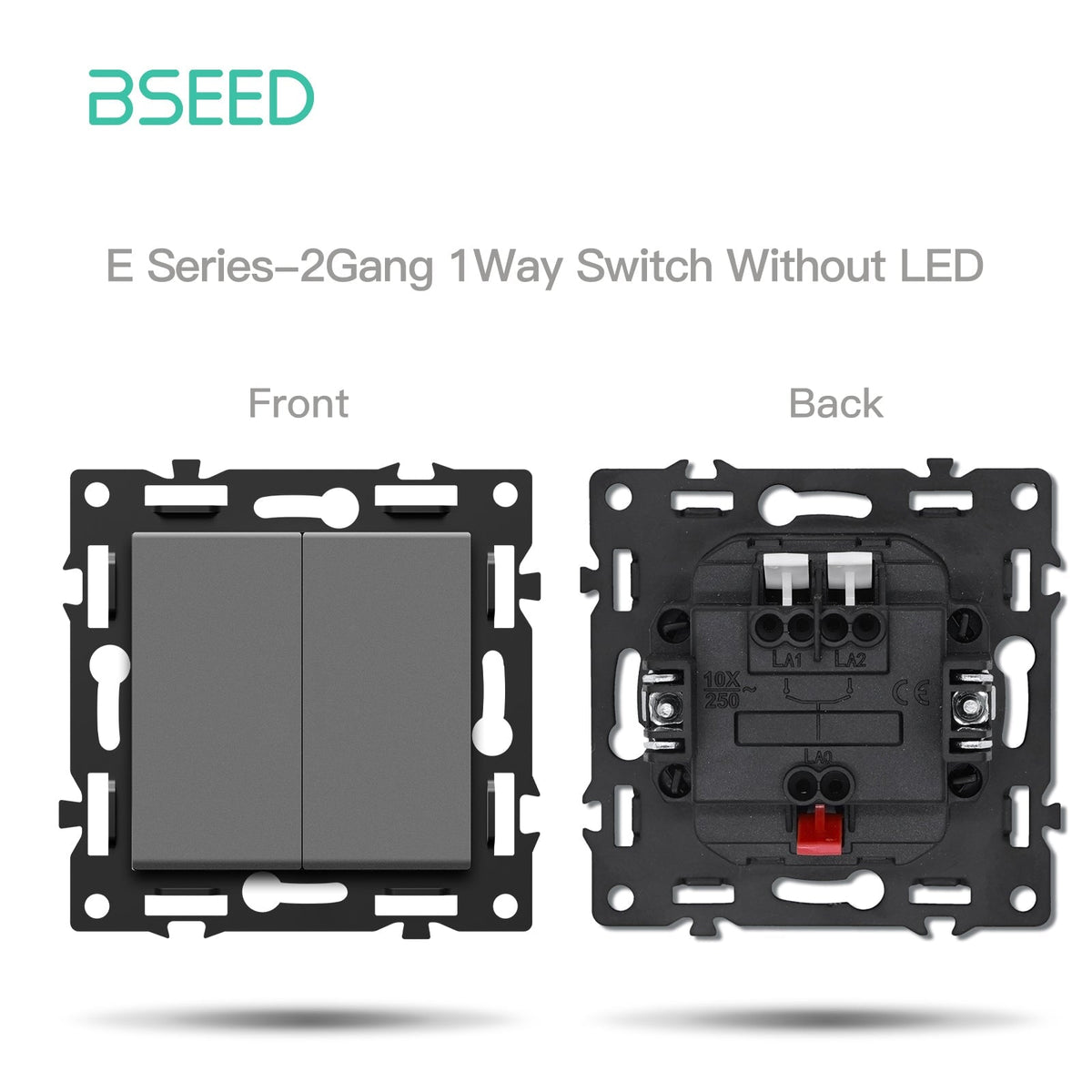 BSEED DIY Part Customized Free Combinations Mechanical Light Switch Wall Socket Insert Grey Color Crystal Glass Panel Light Switches Bseedswitch 2 Gang 1 Way Switch