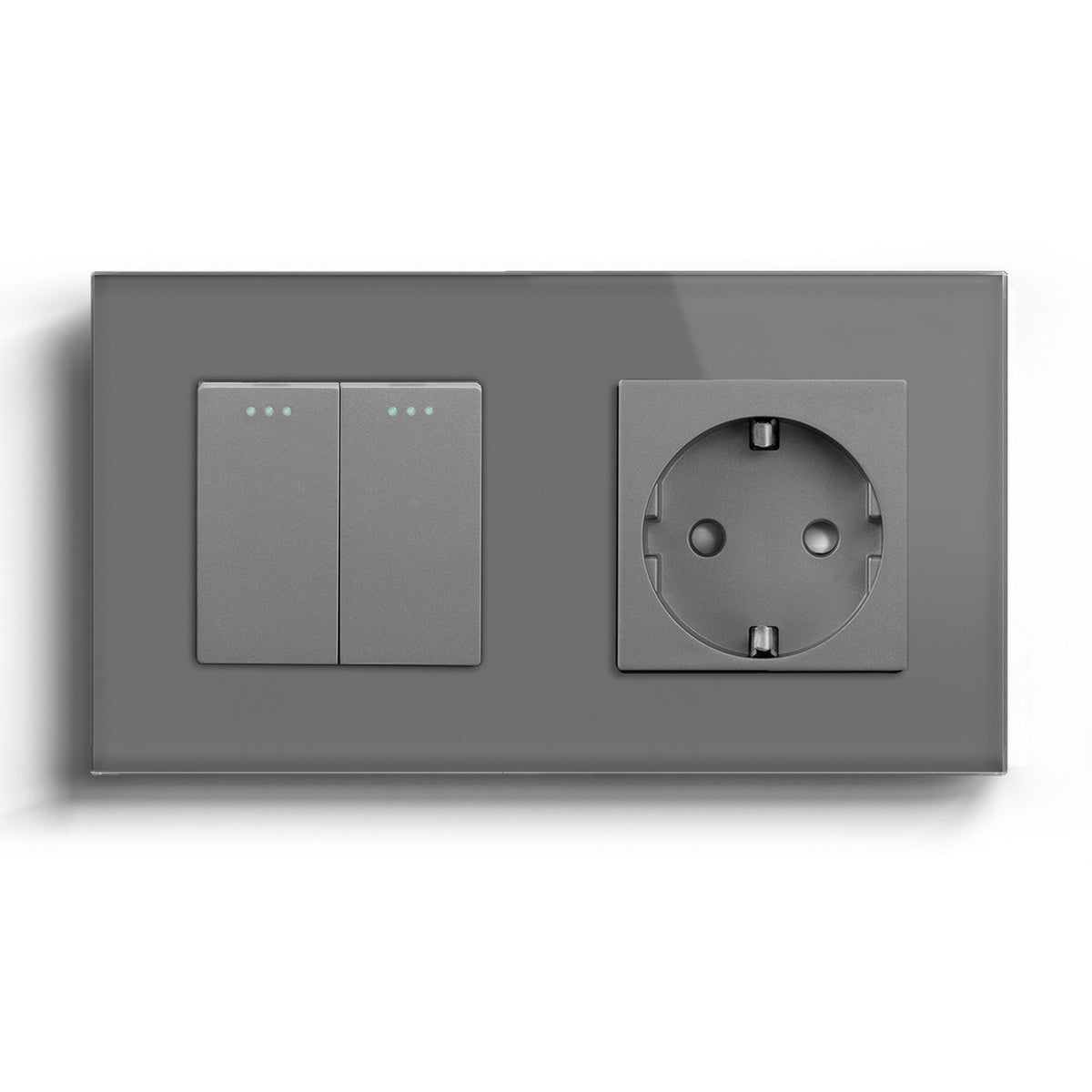 BSEED Mechanical 1/2/3 Gang 1/2Way Touch Light Switch With Normal Eu Socket Power Outlets & Sockets Bseedswitch Grey 2Gang 1Way