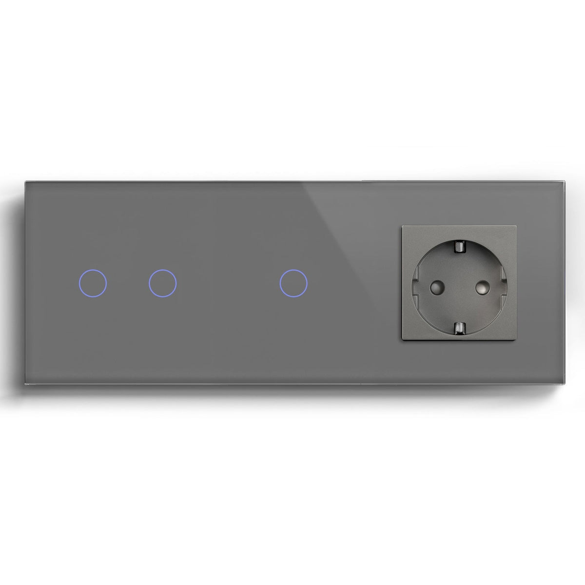 Bseed Double Zigbee Touch 1/2/3 Gang Light Switches Single Live Line Multi Control With EU Standard Not Smart Wall Sockets Light Switches Bseedswitch Grey 2gang+1gang +socket
