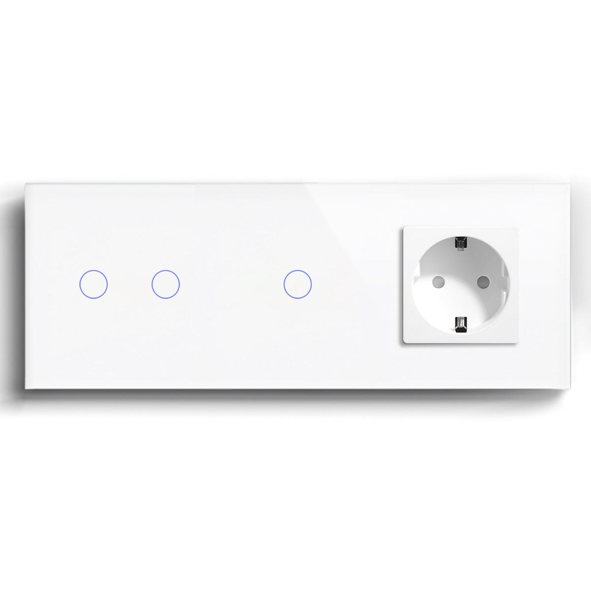 Bseed Double Zigbee Light Switches With EU Standard Not Smart Wall Sockets Light Switches Bseedswitch White 2gang+1gang +socket
