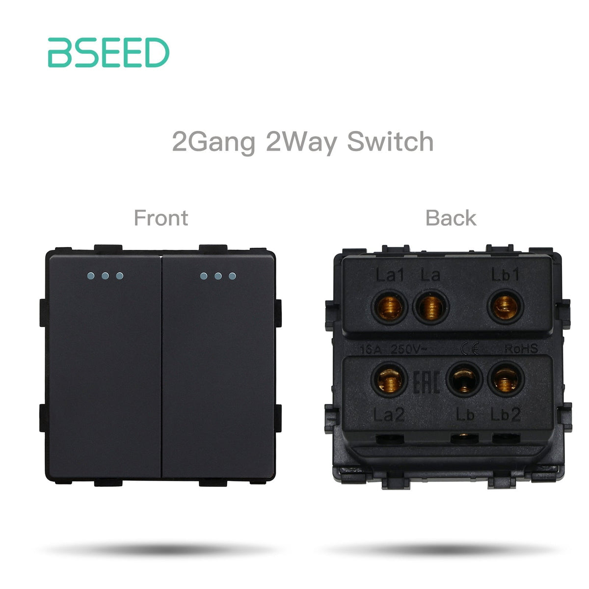 Bseed Crystal Glass Frame Smart Switch Socket Frame USB RJ45 Socket TV Satellite Wall Plug Function Parts DIY Free Combination Black Color Power Outlets & Sockets Bseedswitch Mechanical 2 Gang 2 Way