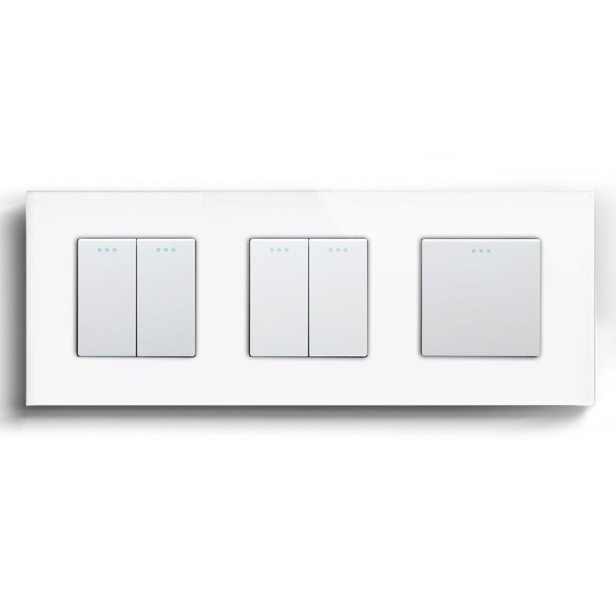 Bseed Mechanical Button Light Switch 1way Switch 228mm Light Switches Bseedswitch White 2Gang+2Gang+1Gang