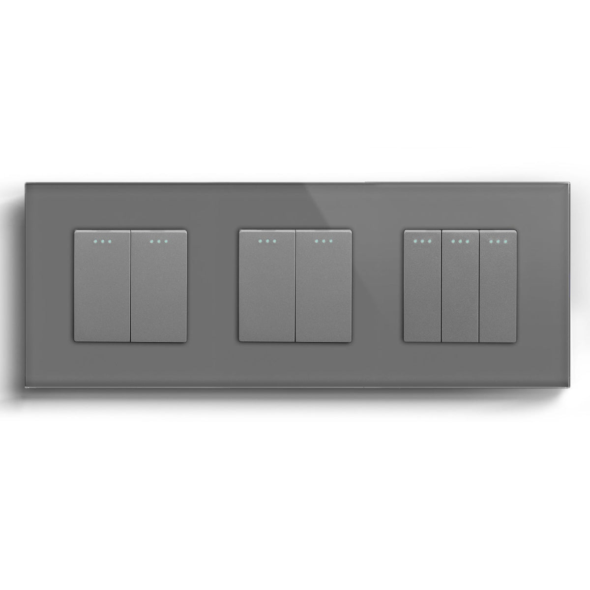 Bseed Mechanical Button Light Switch 1way Switch 228mm Light Switches Bseedswitch Grey 2Gang+2Gang+3Gang