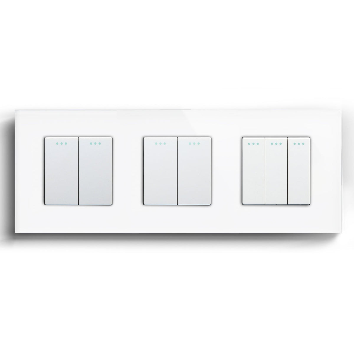 Bseed Mechanical Button Light Switch 1way Switch 228mm Light Switches Bseedswitch White 2Gang+2Gang+3Gang