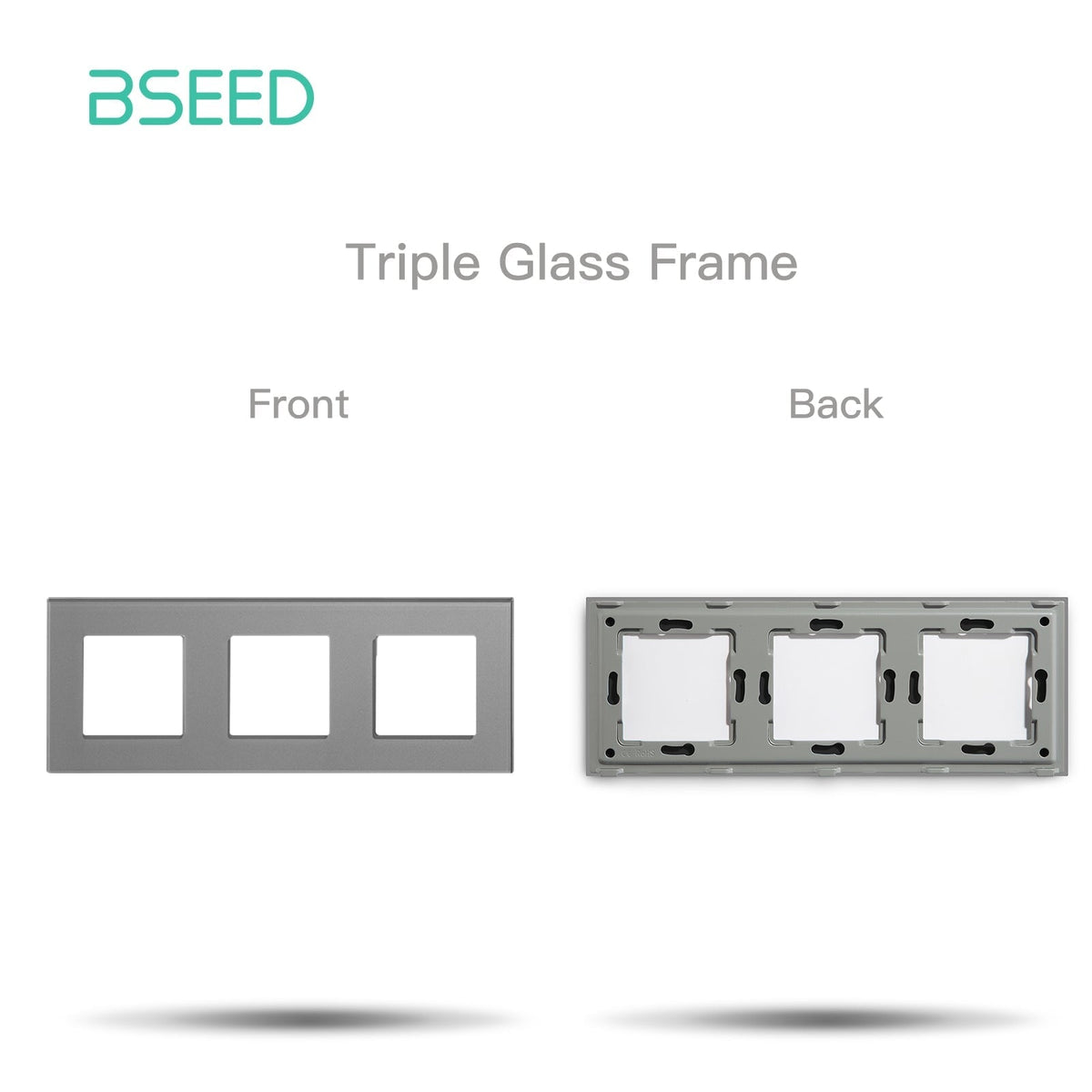 Bseed Crystal Glass Frames Socket Frame 4 Color 1/2/3/4/5 Slotes DIY Part Wall Jacks & Braces Bseedswitch Grey Triple