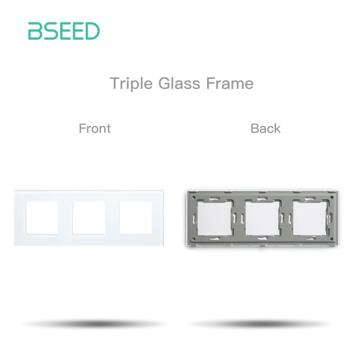 Bseed Crystal Glass Frames Socket Frame 4 Color 1/2/3/4/5 Slotes DIY Part Wall Jacks & Braces Bseedswitch White Triple