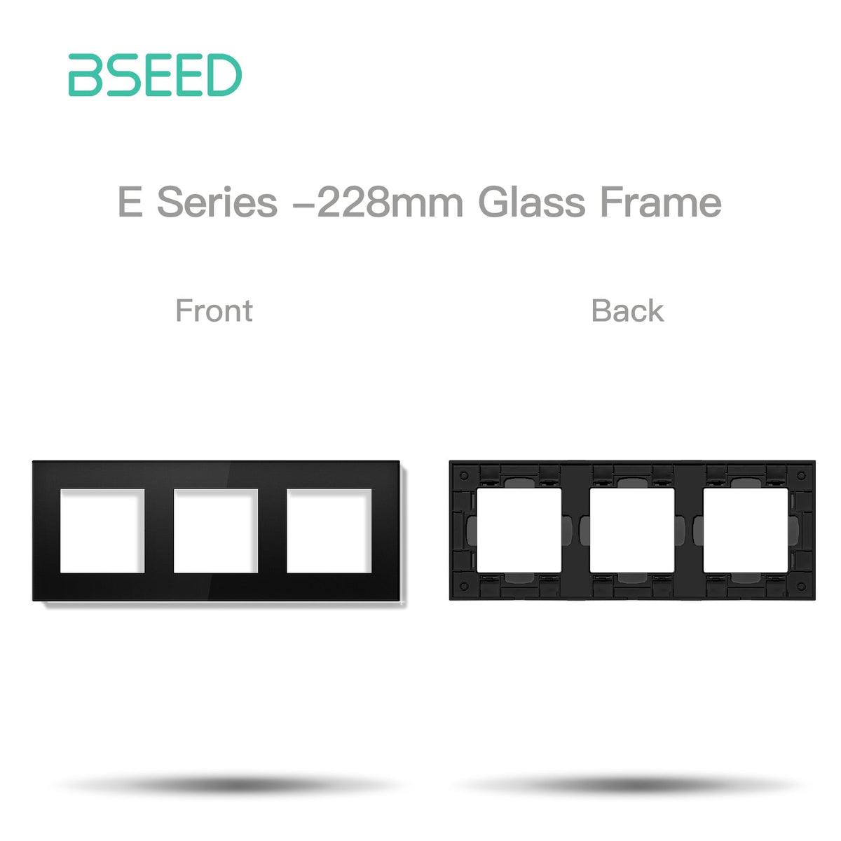BSEED DIY Part Customized Free Combinations Mechanical Switch Socket Insert Black Color Crystal Glass Panel Light Switches Bseedswitch 3 Slot Panel