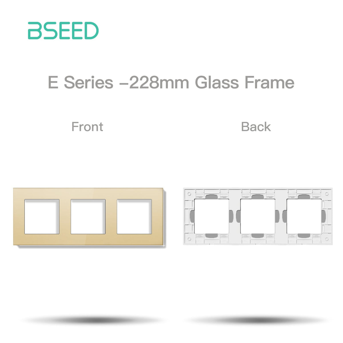 BSEED DIY Part Customized Free Combinations Mechanical Light Switch Wall Socket Insert Gold Color Crystal Glass Panel Light Switches Bseedswitch 3 Slot Panel