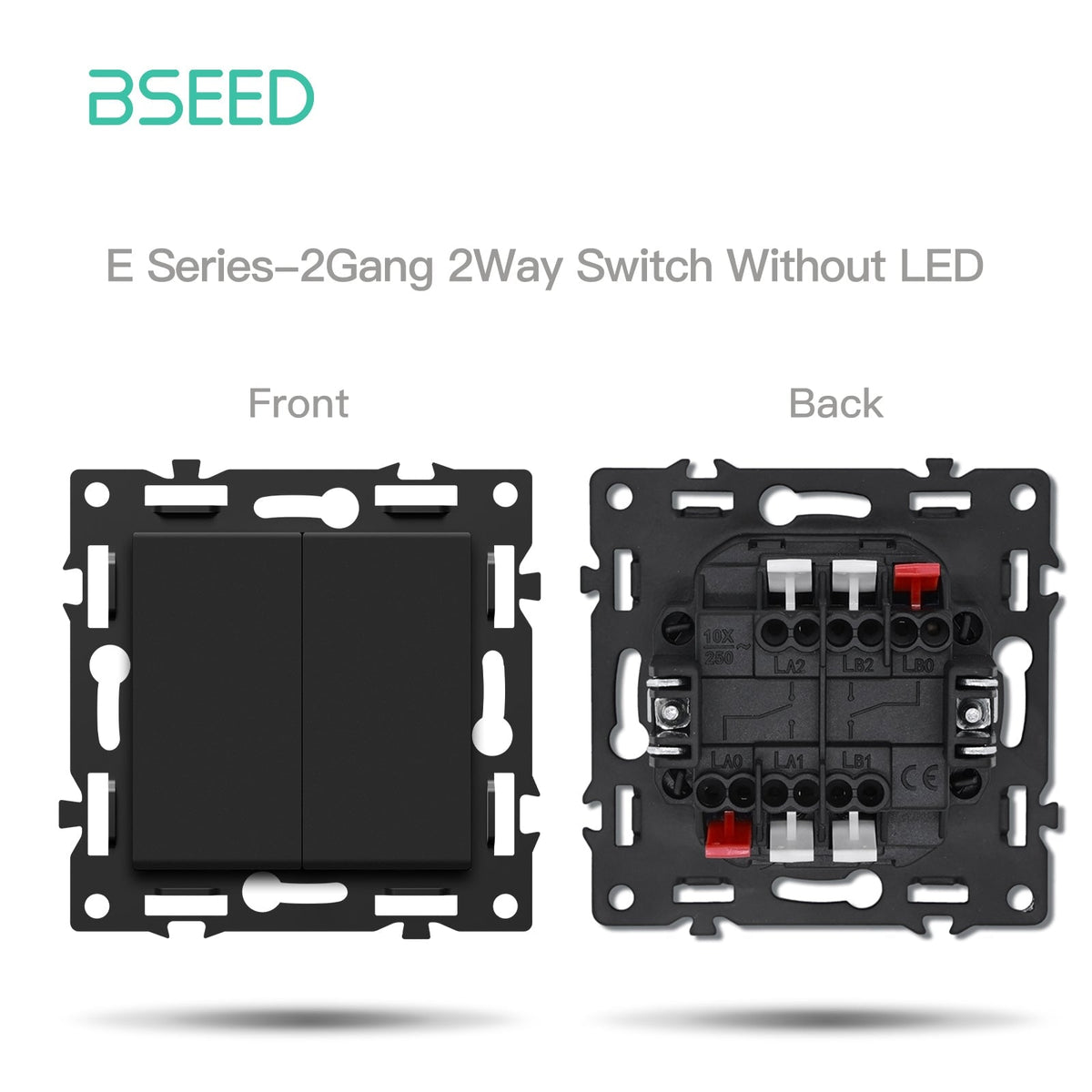 BSEED DIY Part Customized Free Combinations Mechanical Switch Socket Insert Black Color Crystal Glass Panel Light Switches Bseedswitch 2 Gang 2 Way Switch