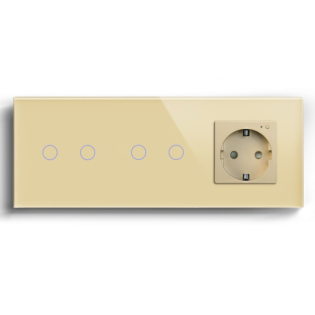 Bseed WiFi Light Switches Multi Control With Wifi EU Normal Standard Wall Socket Light Switches Bseedswitch Gold 2Gang + 2Gang + Socket