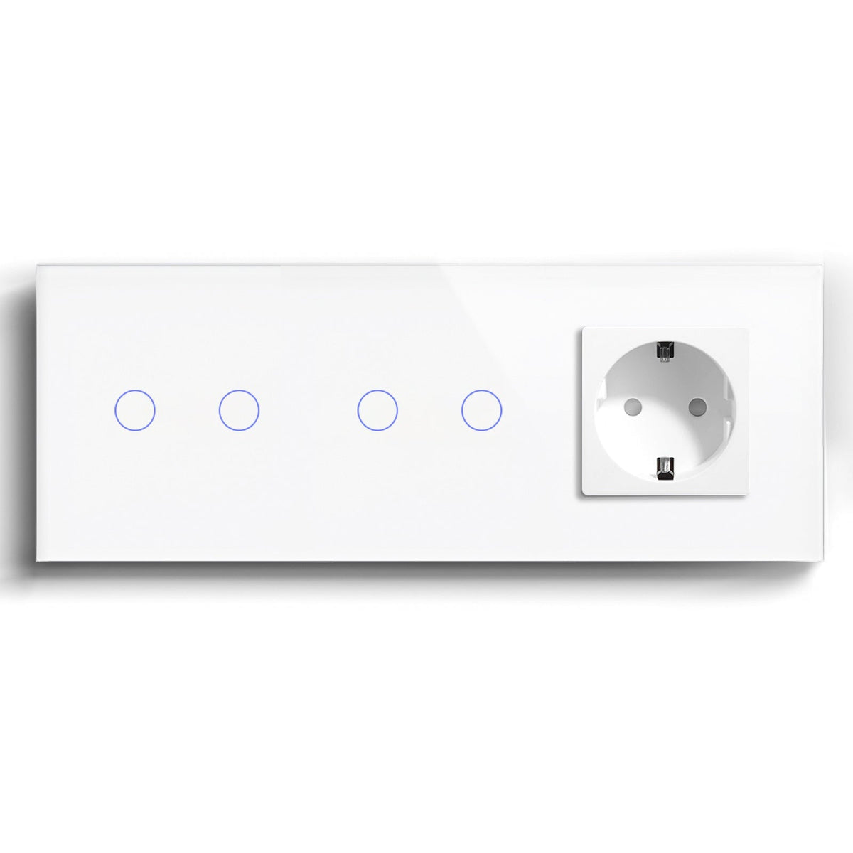 Bseed Double Zigbee Light Switches With EU Standard Not Smart Wall Sockets Light Switches Bseedswitch White 2gang+2gang +socket