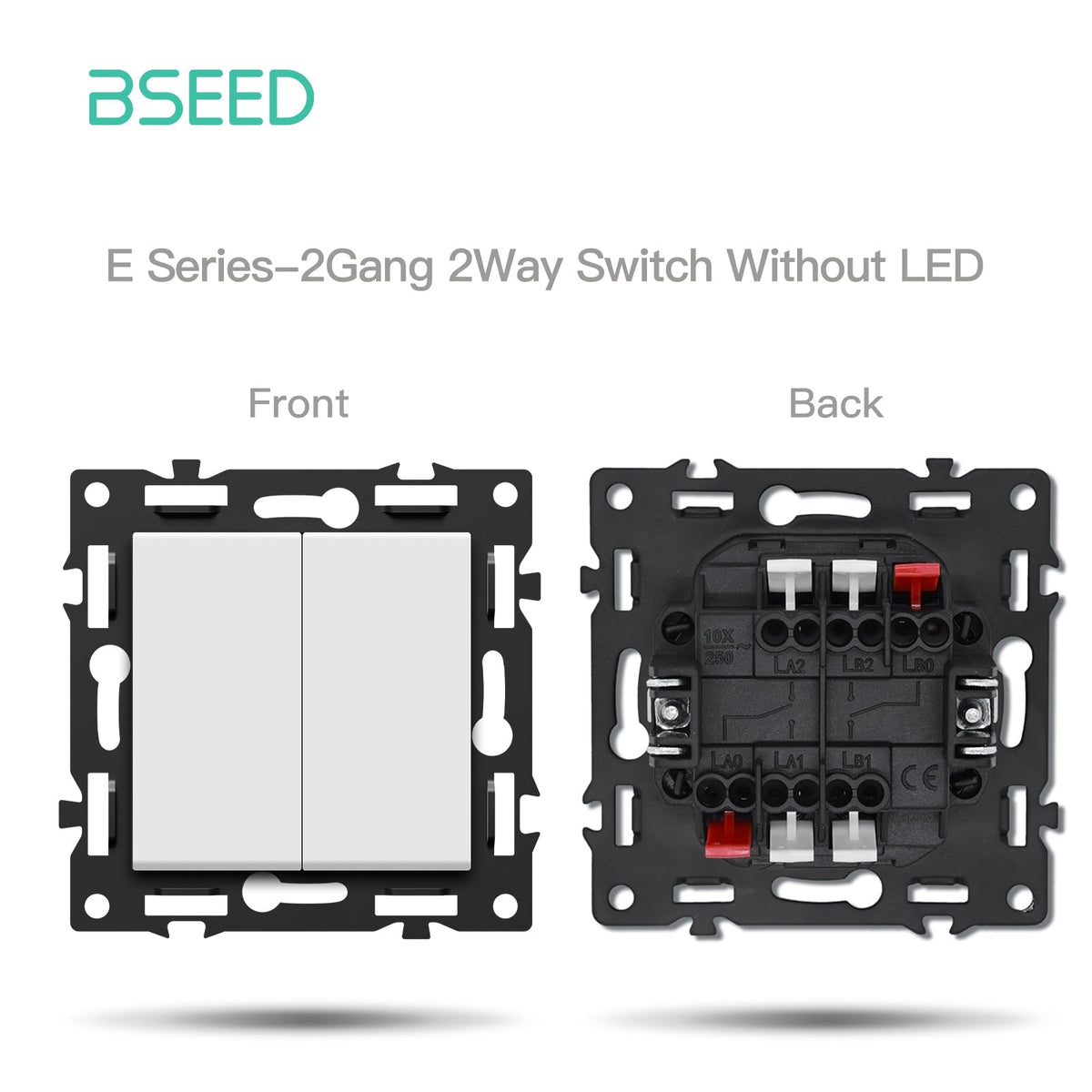 BSEED DIY Part Customized Free Combinations Mechanical Switch Socket Insert White Color Crystal Glass Panel Light Switches Bseedswitch 2 Gang 2 Way Switch Without Neon