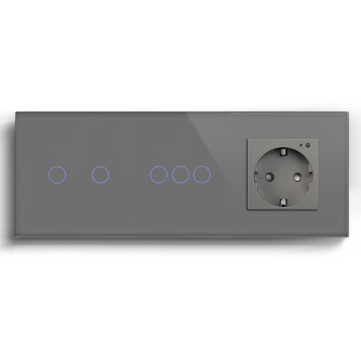 Bseed WiFi Light Switches Multi Control With Wifi EU Normal Standard Wall Socket Light Switches Bseedswitch Grey 2Gang + 3Gang + Socket