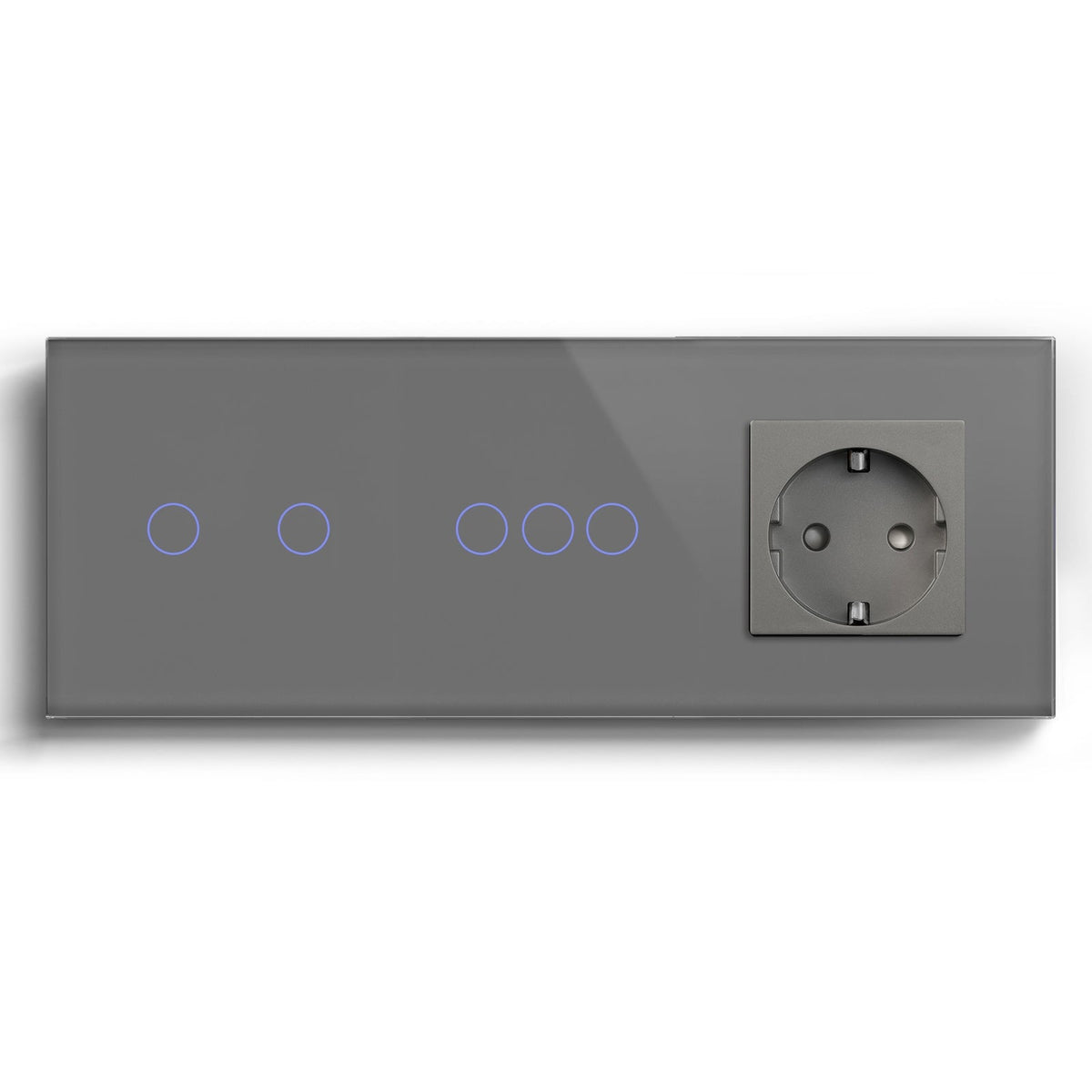 Bseed Double Zigbee Touch 1/2/3 Gang Light Switches Single Live Line Multi Control With EU Standard Not Smart Wall Sockets Light Switches Bseedswitch Grey 2gang+3gang +socket