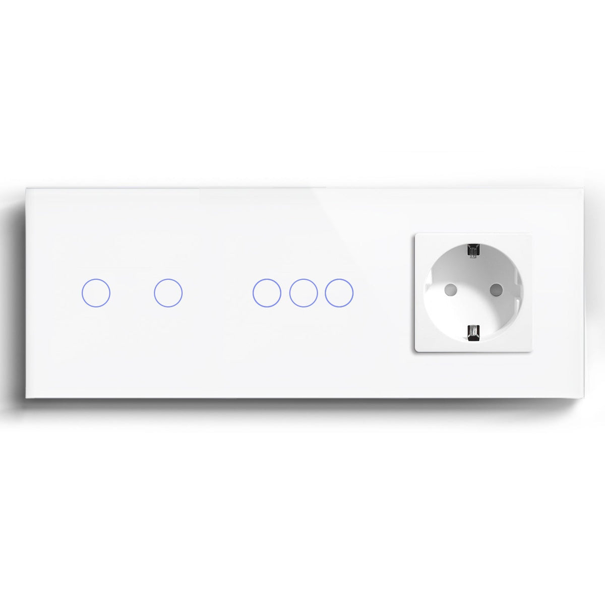 Bseed Double Zigbee Touch 1/2/3 Gang Light Switches Single Live Line Multi Control With EU Standard Not Smart Wall Sockets Light Switches Bseedswitch White 2gang+3gang +socket